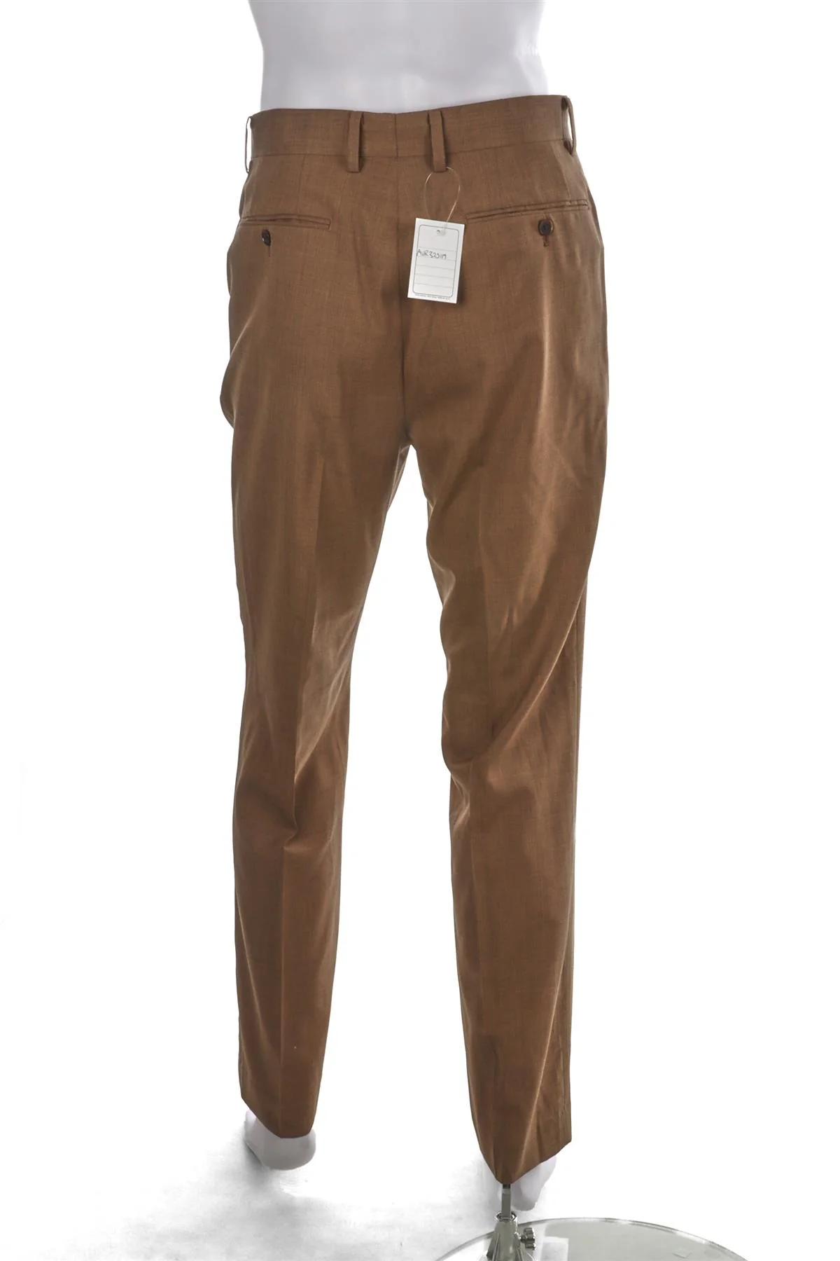 AURALEE BROWN MENS WOOL STRAIGHT LEG PANTS SMALL - Image 4