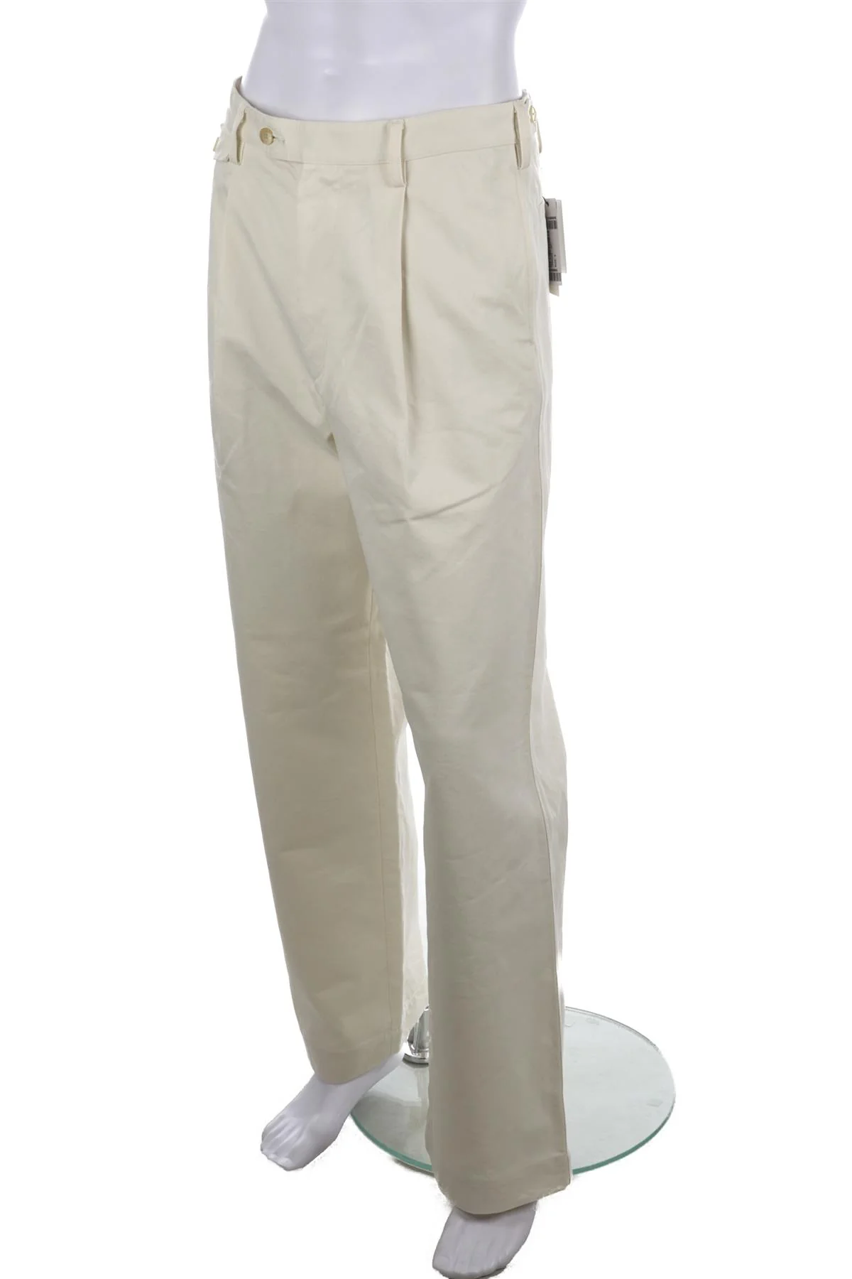 AURALEE IVORY COTTON MENS PANTS STRAIGHT LEG SMALL - Image 3