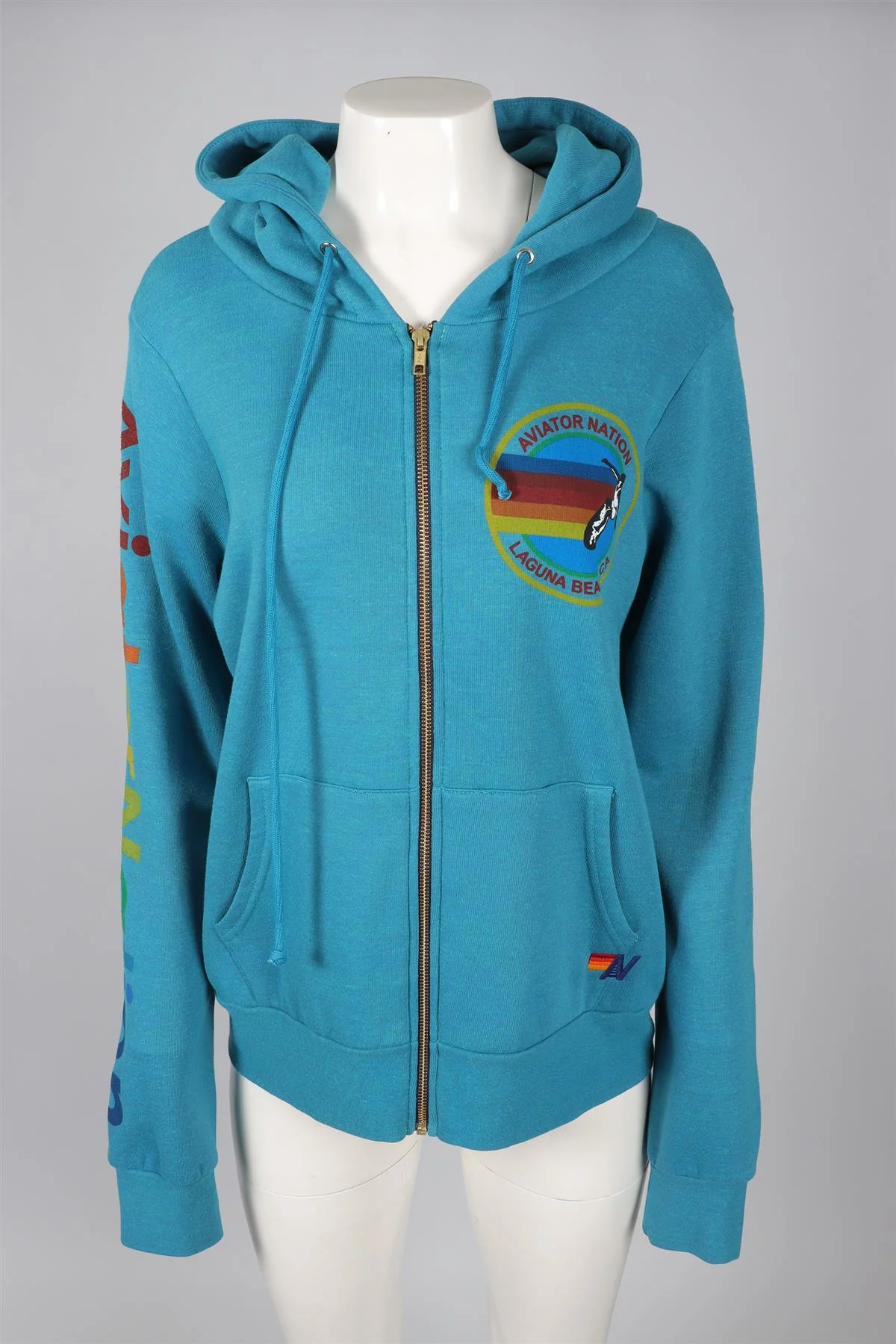 AVIATOR NATION BLUE COTTON HOODIE MEDIUM - Image 2