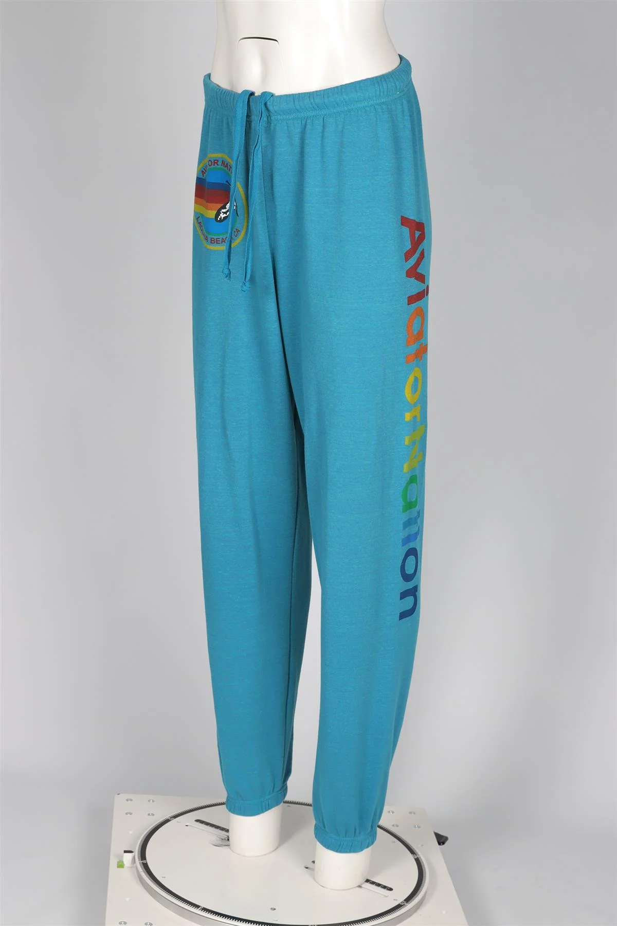 AVIATOR NATION BLUE COTTON TRACK PANTS MEDIUM - Image 3