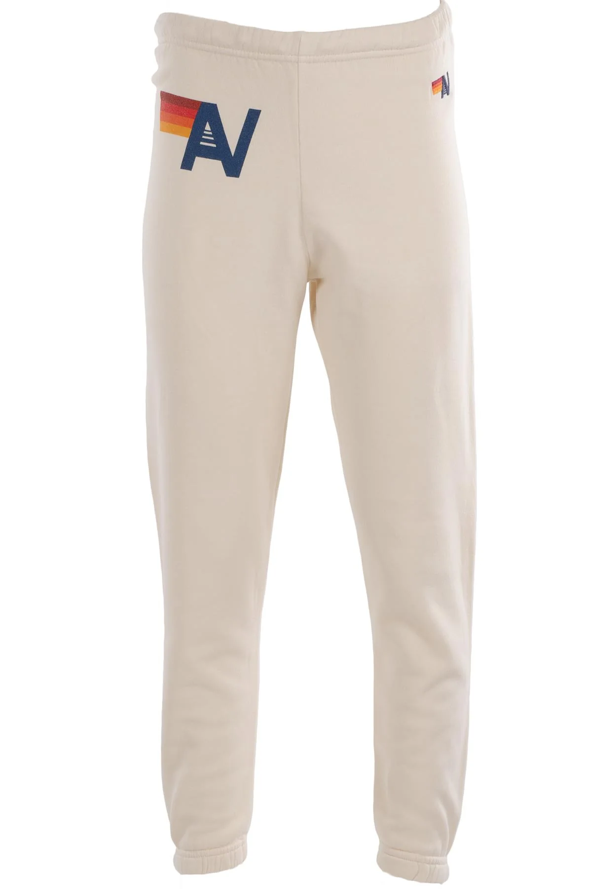 AVIATOR NATION CREAM COTTON TRACK PANTS XSMALL