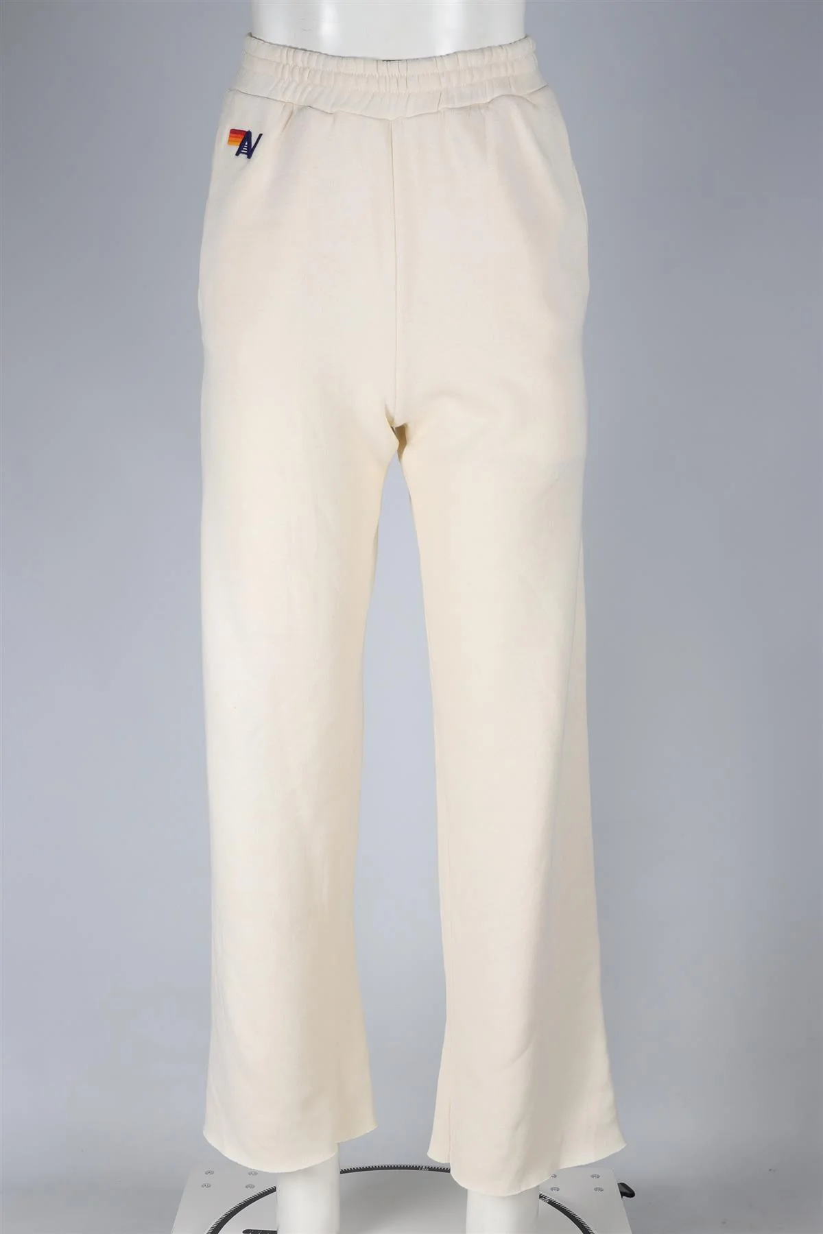 AVIATOR NATION CREAM COTTON TRACK PANTS XSMALL - Image 2