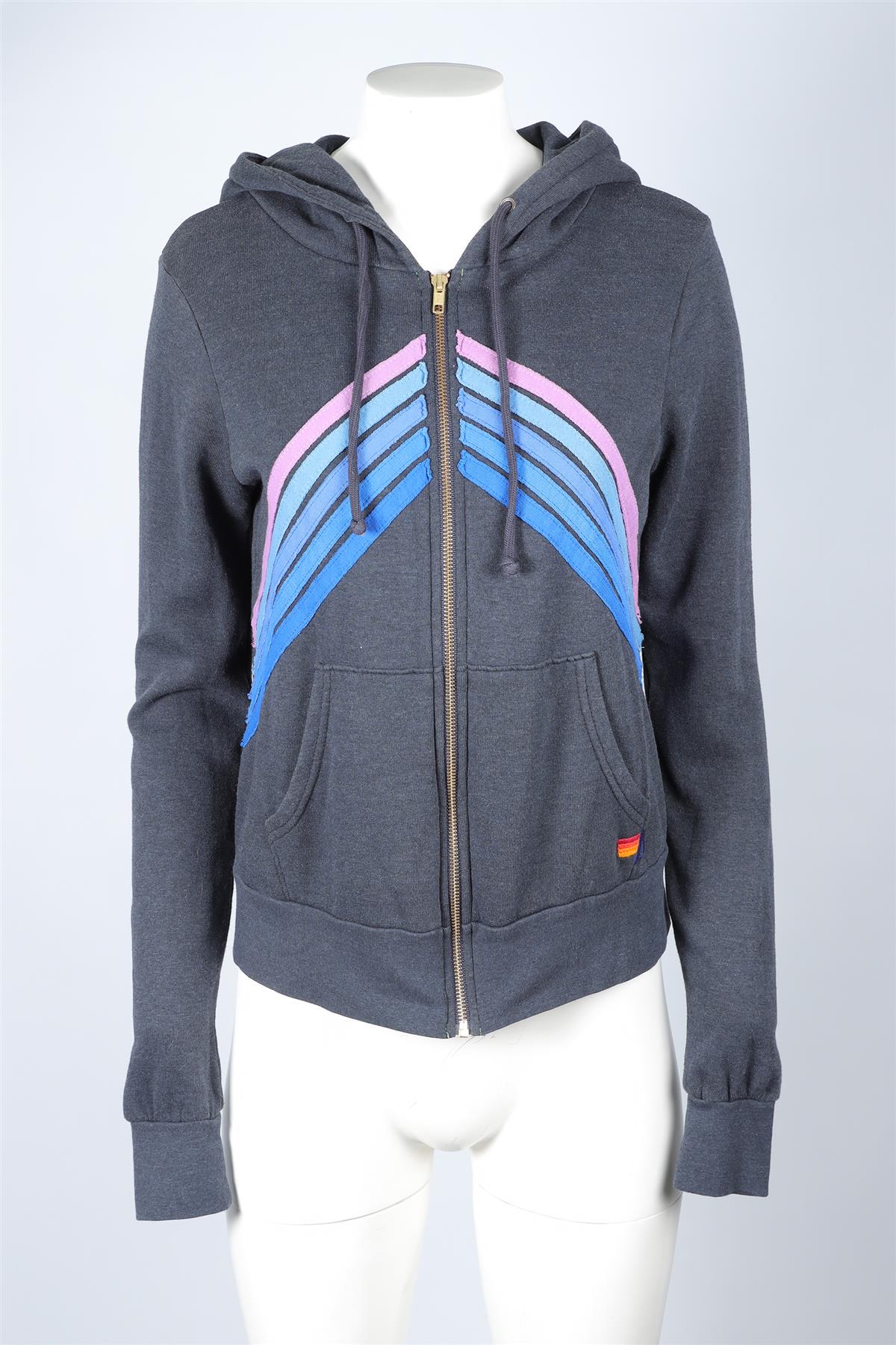 AVIATOR NATION GREY COTTON HOODIE XSMALL - Image 2