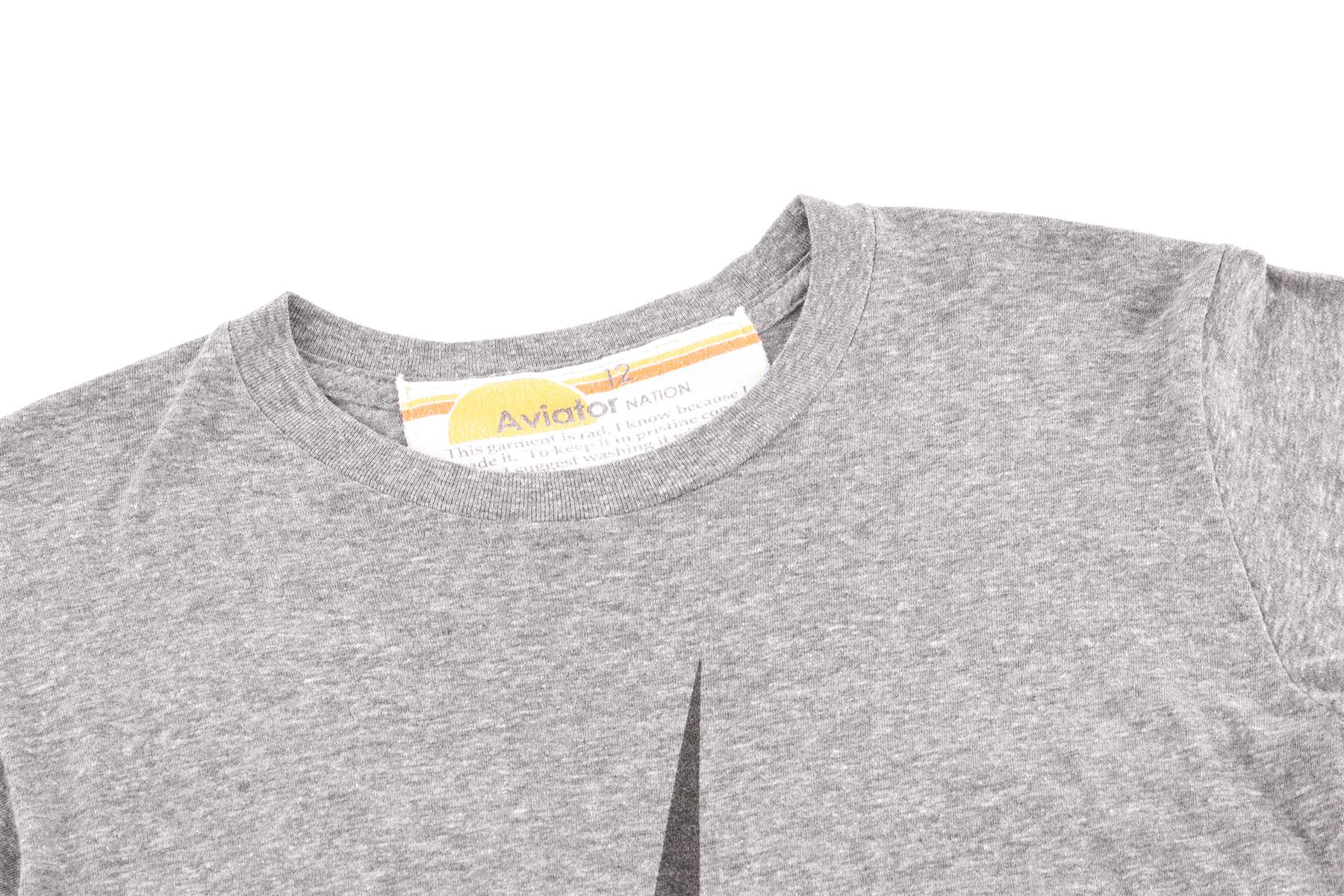 AVIATOR NATION GREY KIDS GIRLS T-SHIRT 12 YEARS - Image 3