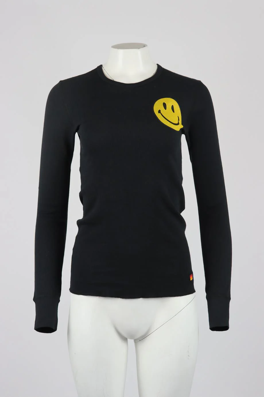 AVIATOR NATION PRINTED WAFFLE KNIT COTTON BLEND TOP SMALL - Image 2