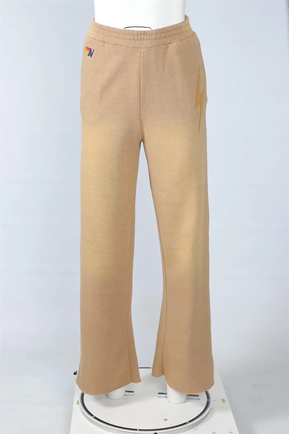 AVIATOR NATION TAN COTTON TRACK PANTS SMALL - Image 2