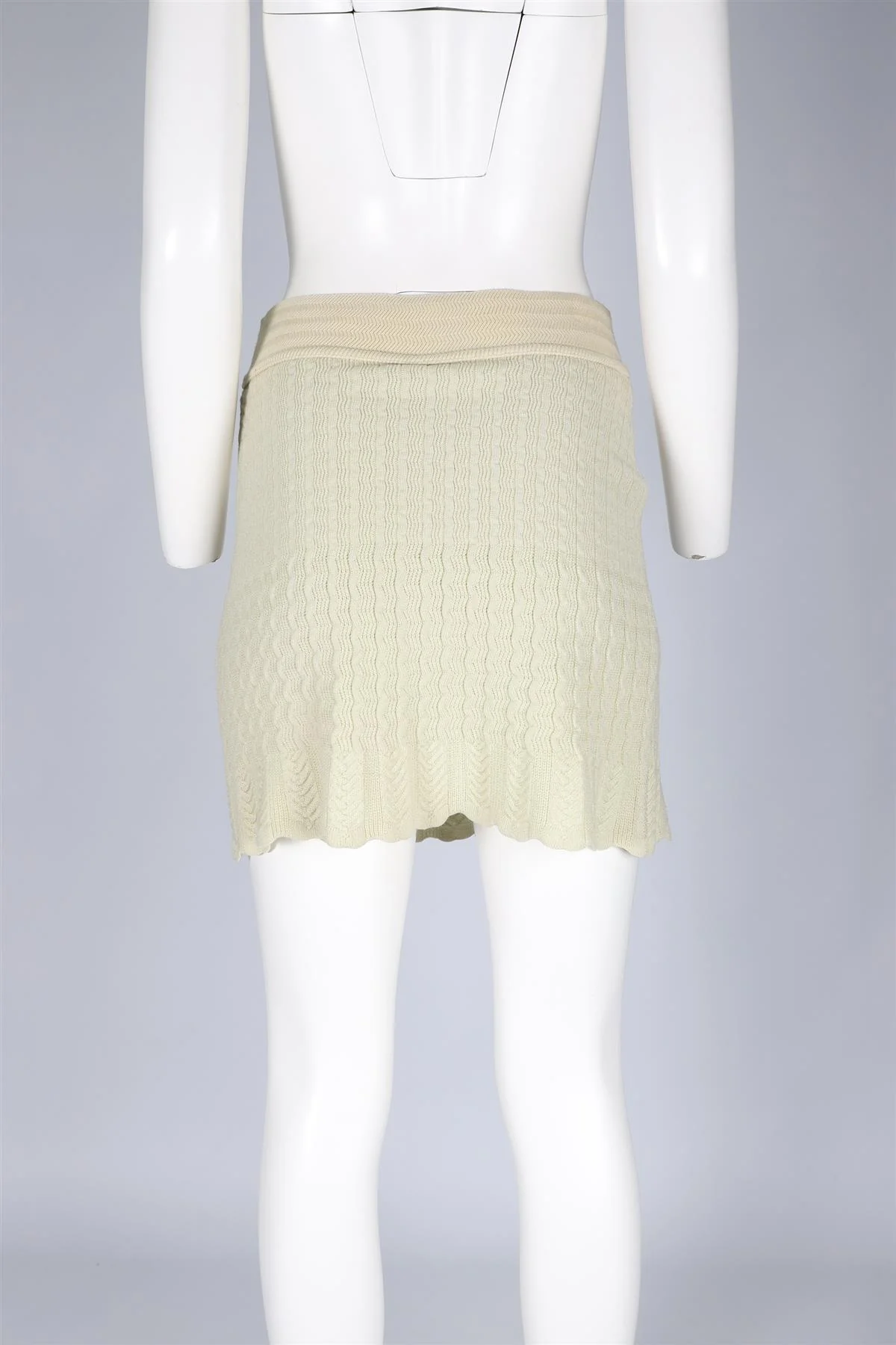 AZZEDINE ALAÏA GREEN 1990 WOOL BLEND MINI SKIRT XSMALL - Image 4