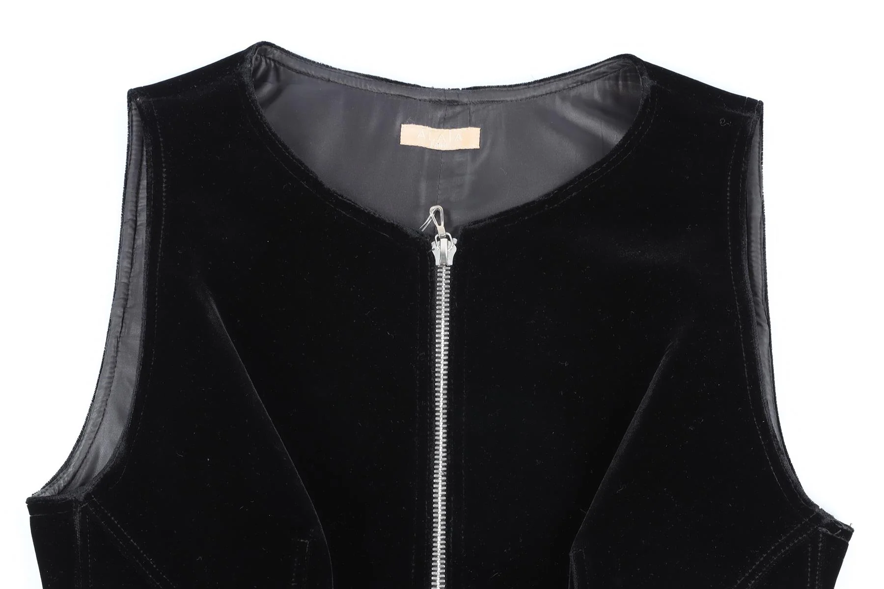 AZZEDINE ALAÏA BLACK VELVET MINI DRESS FR 38 UK 10 - Image 3