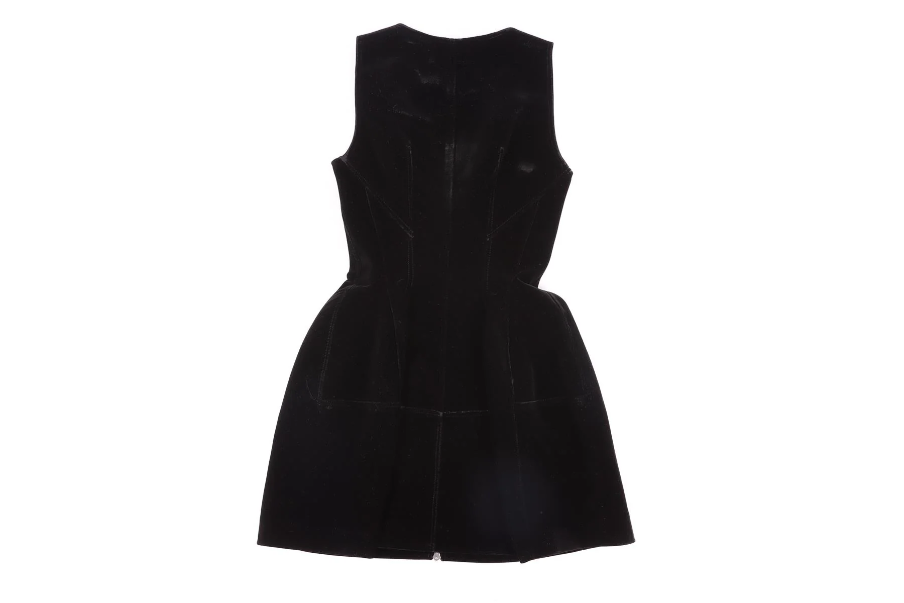 AZZEDINE ALAÏA BLACK VELVET MINI DRESS FR 38 UK 10 - Image 4
