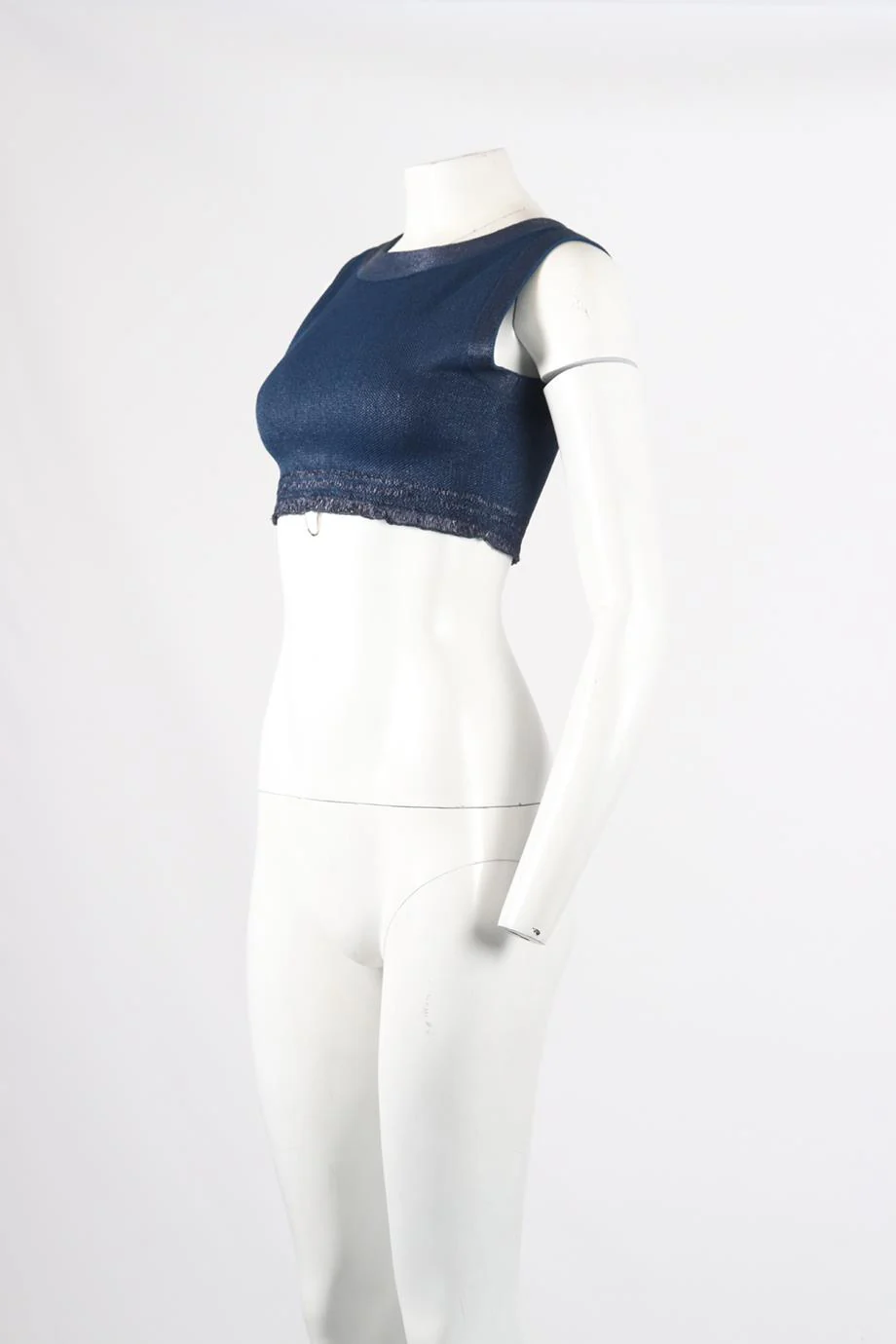 AZZEDINE ALAÏA CROPPED JACQUARD KNIT TOP FR 36 UK 8 - Image 3