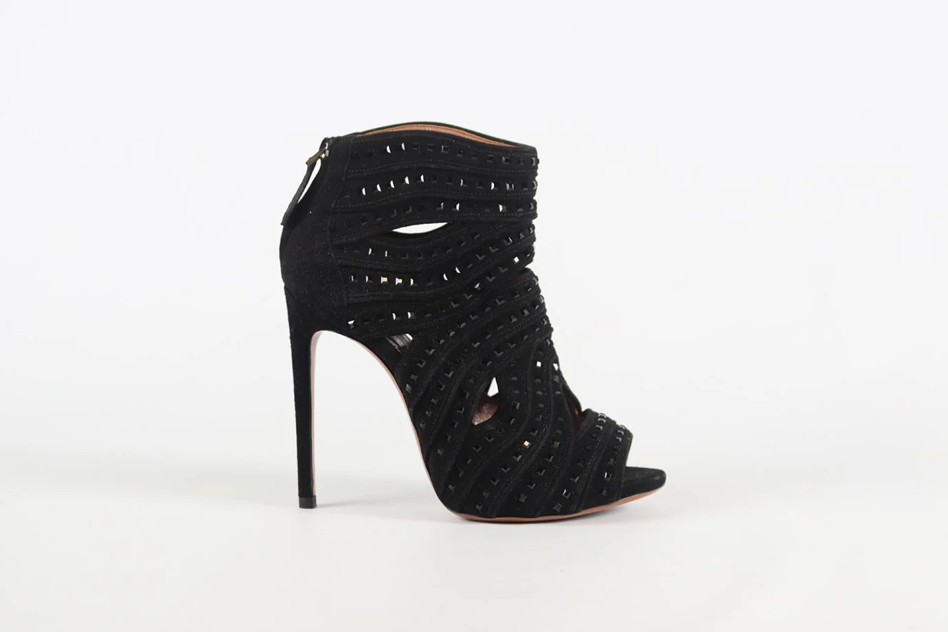 AZZEDINE ALAÏA CRYSTAL AND SUEDE ANKLE BOOTS EU 38 UK 5 US 8 - Image 2
