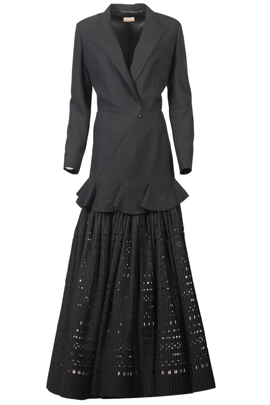 AZZEDINE ALAÏA HAUTE COUTURE WOOL BLEND GOWN LARGE