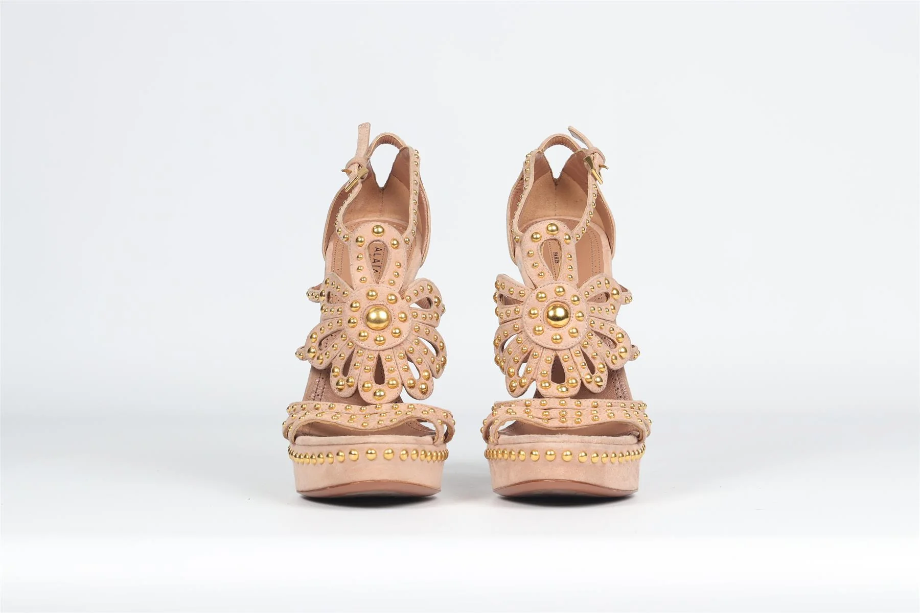 AZZEDINE ALAÏA NUDE SUEDE SANDALS EU 37 UK 4 US 7 - Image 3