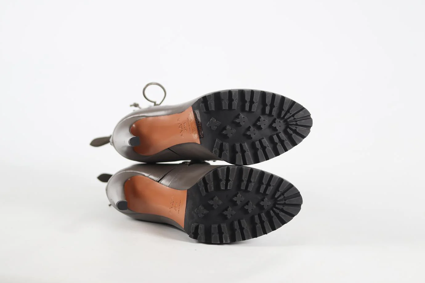 AZZEDINE ALAÏA SHEARLING AND LEATHER ANKLE BOOTS EU 37.5 UK 4.5 US 7.5 - Image 5