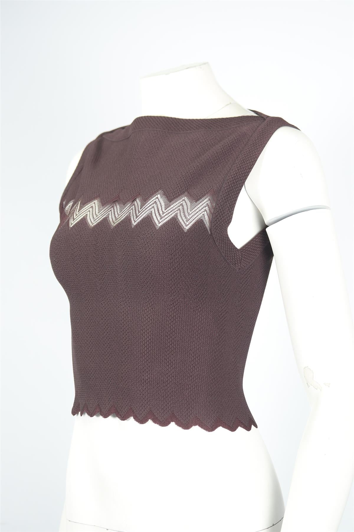 AZZEDINE ALAIA SILK BLEND TOP FR 38 UK 10 - Image 3