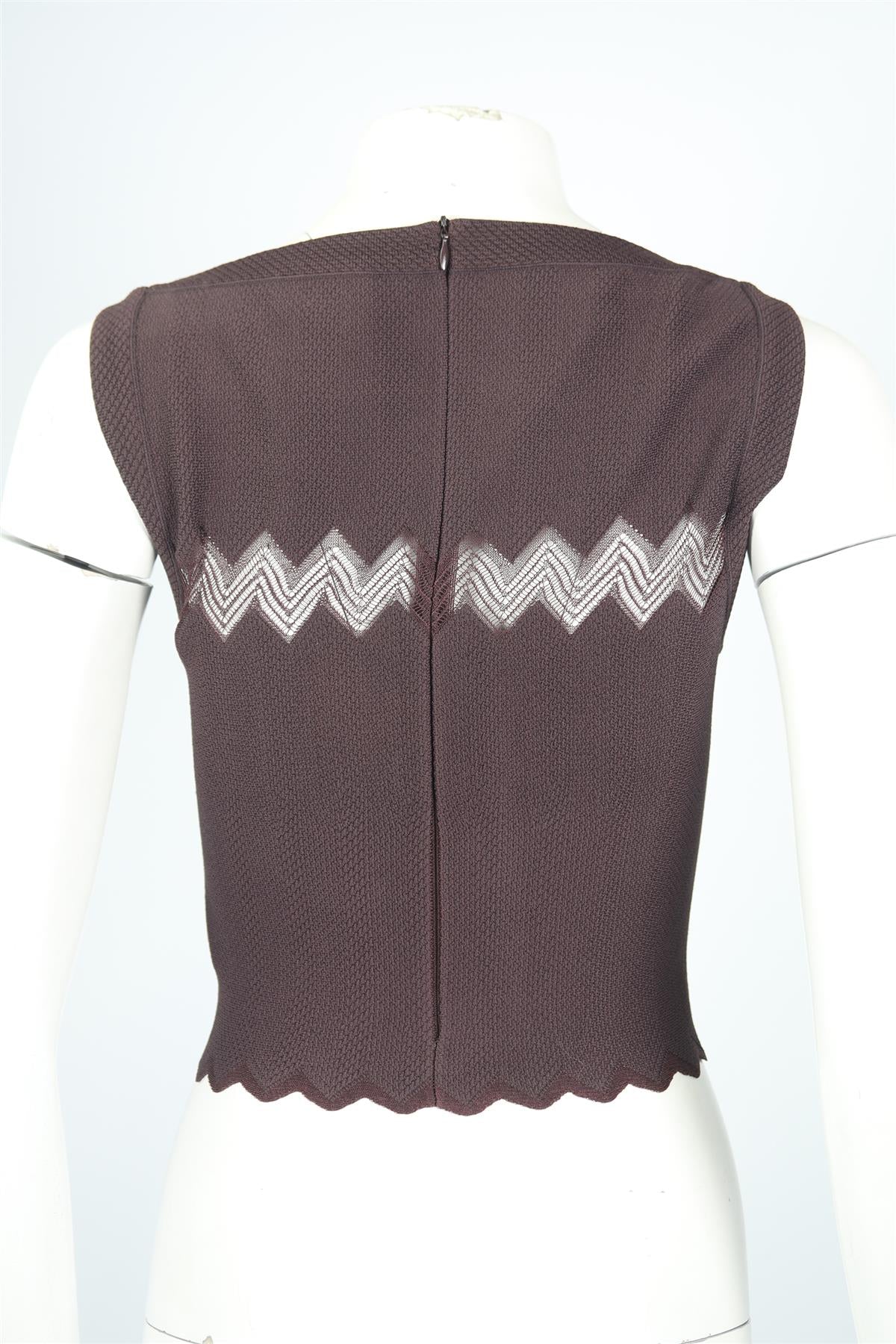 AZZEDINE ALAIA SILK BLEND TOP FR 38 UK 10 - Image 4