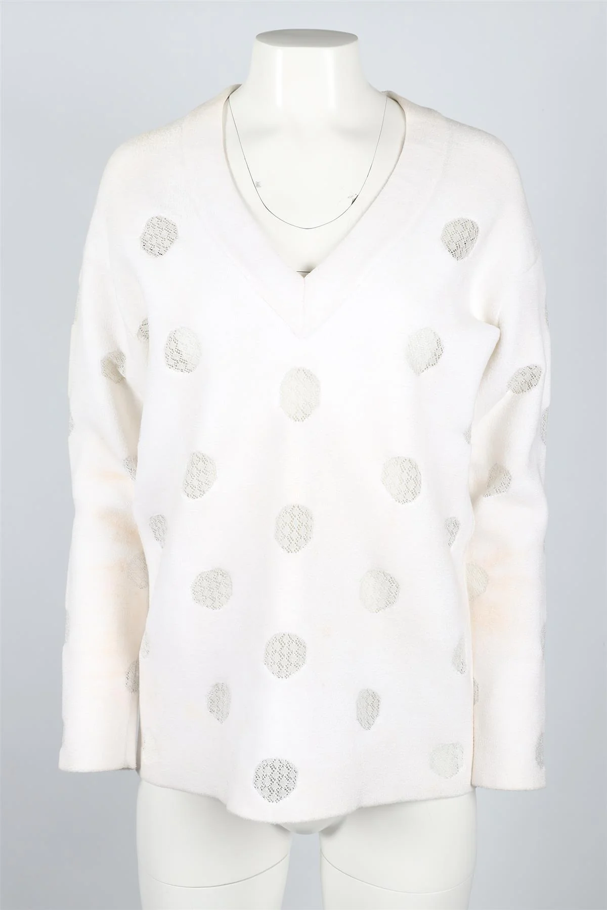 AZZEDINE ALAÍA WHITE KNIT TUNIC FR 36 UK 8 - Image 2