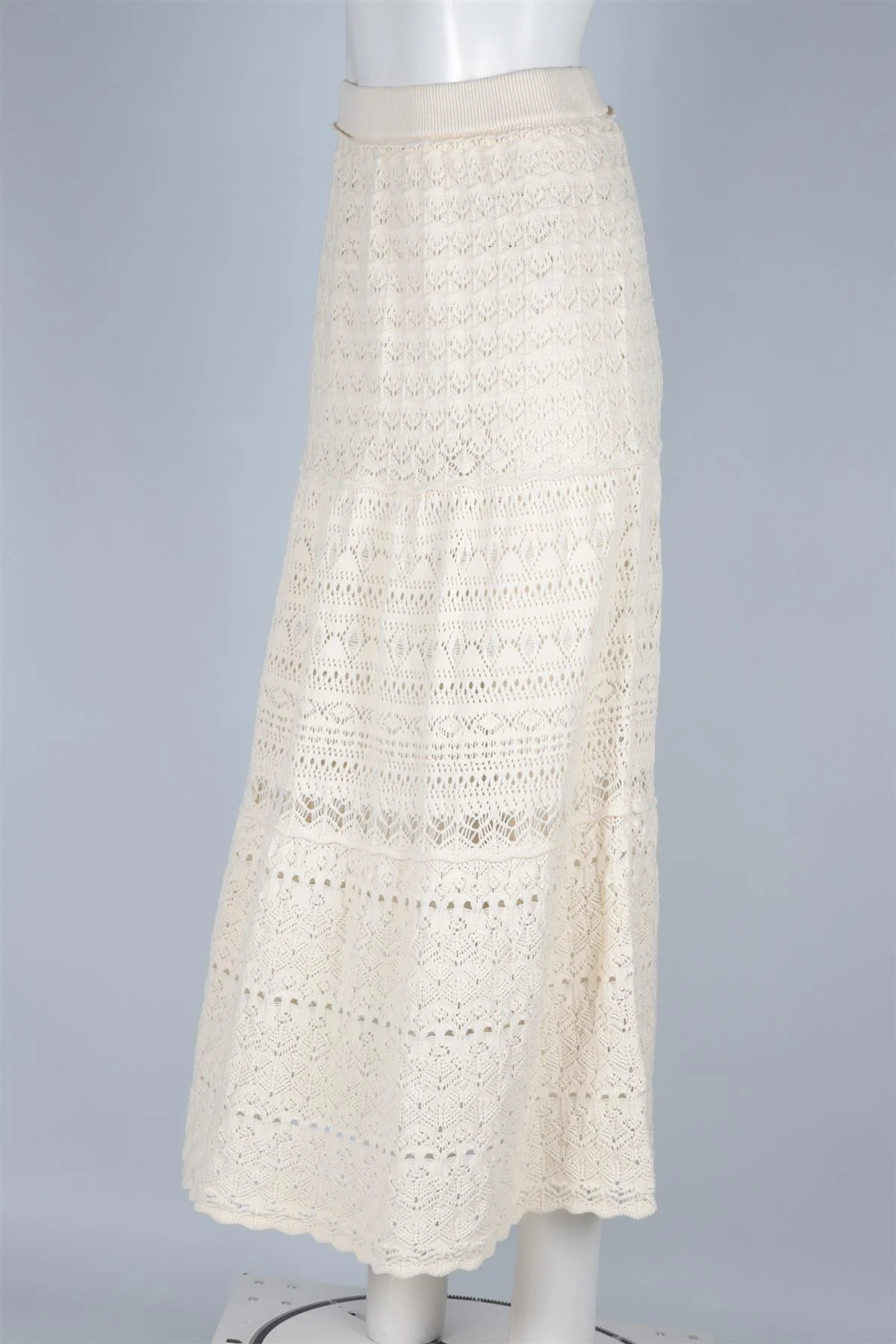 BA&SH CREAM COTTON MAXI SKIRT UK 10 - Image 3