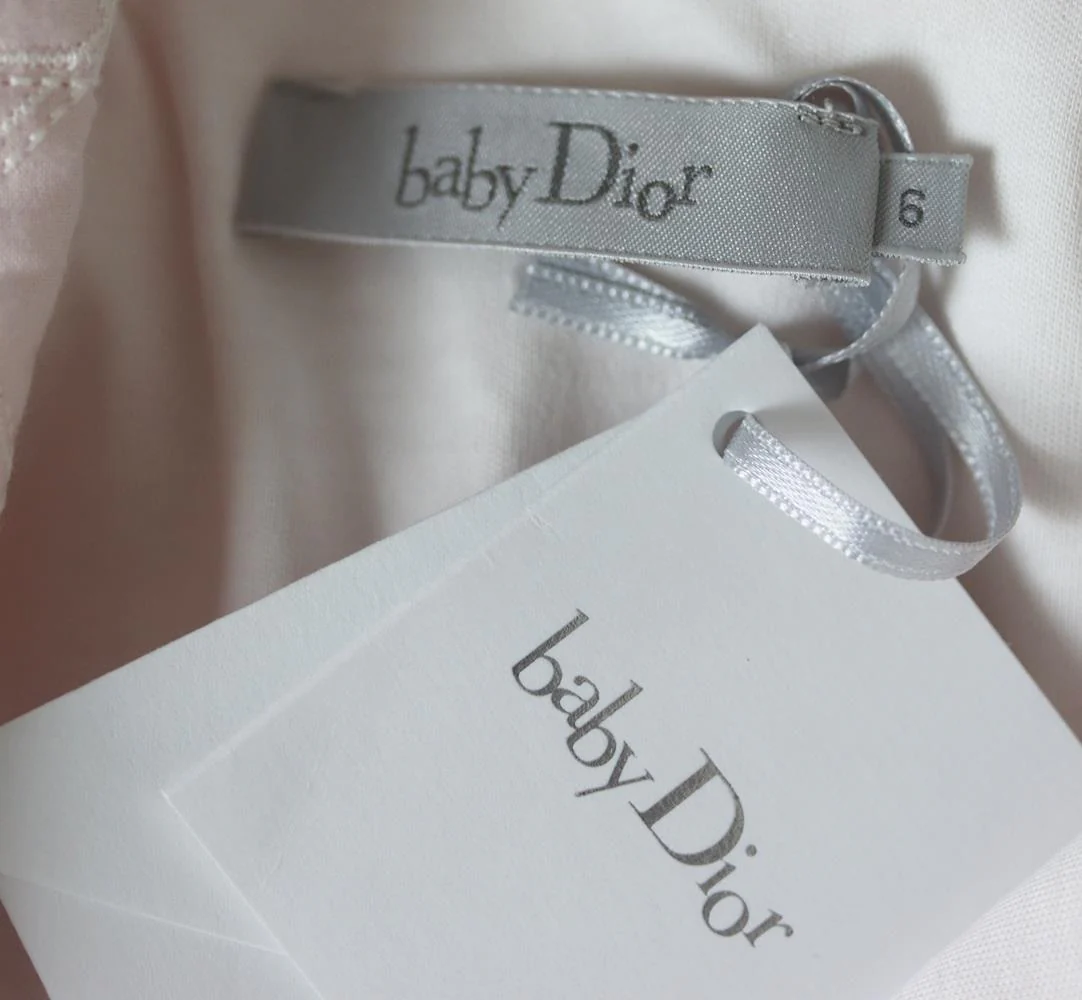 BABY DIOR BABY GIRLS COTTON VOILE BABYGROW 6 MONTHS - Image 4