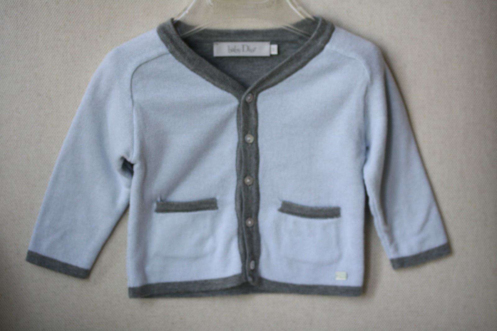 BABY DIOR BLUE CASHMERE BLEND CARDIGAN AND TROUSERS OUTFIT 3 MONTHS - Image 3