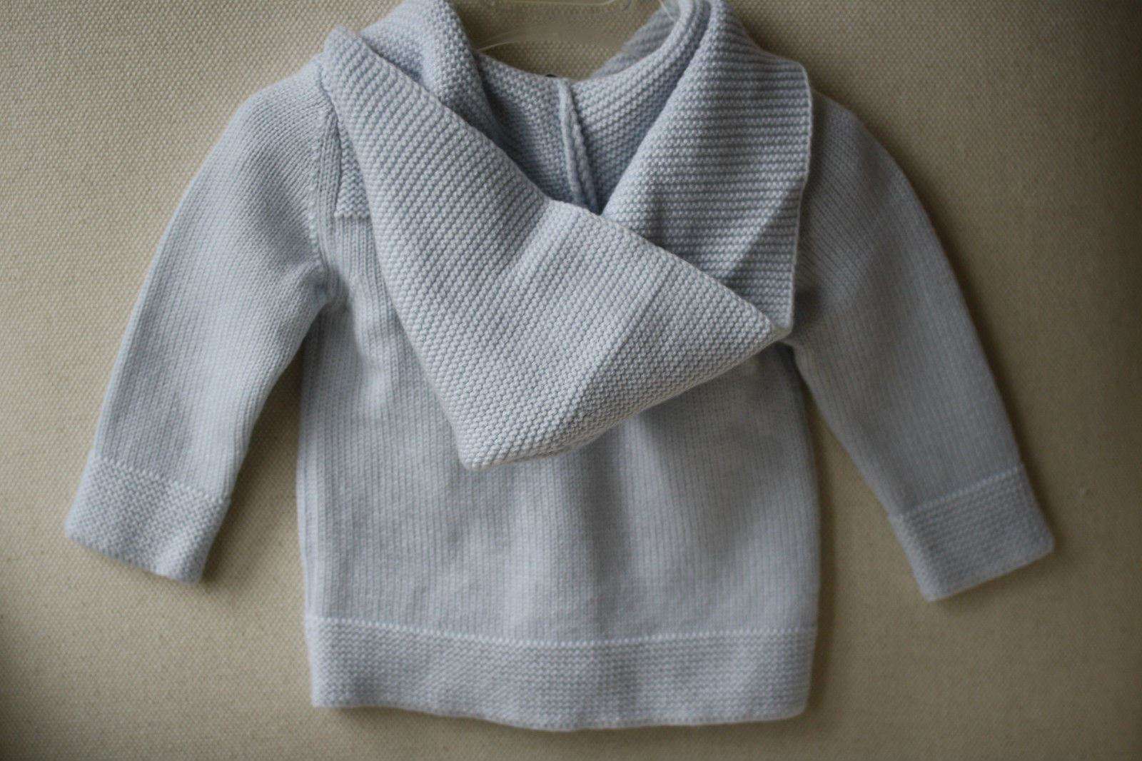 BABY DIOR BLUE WOOL HOODED CARDIGAN 6 MONTHS - Image 2