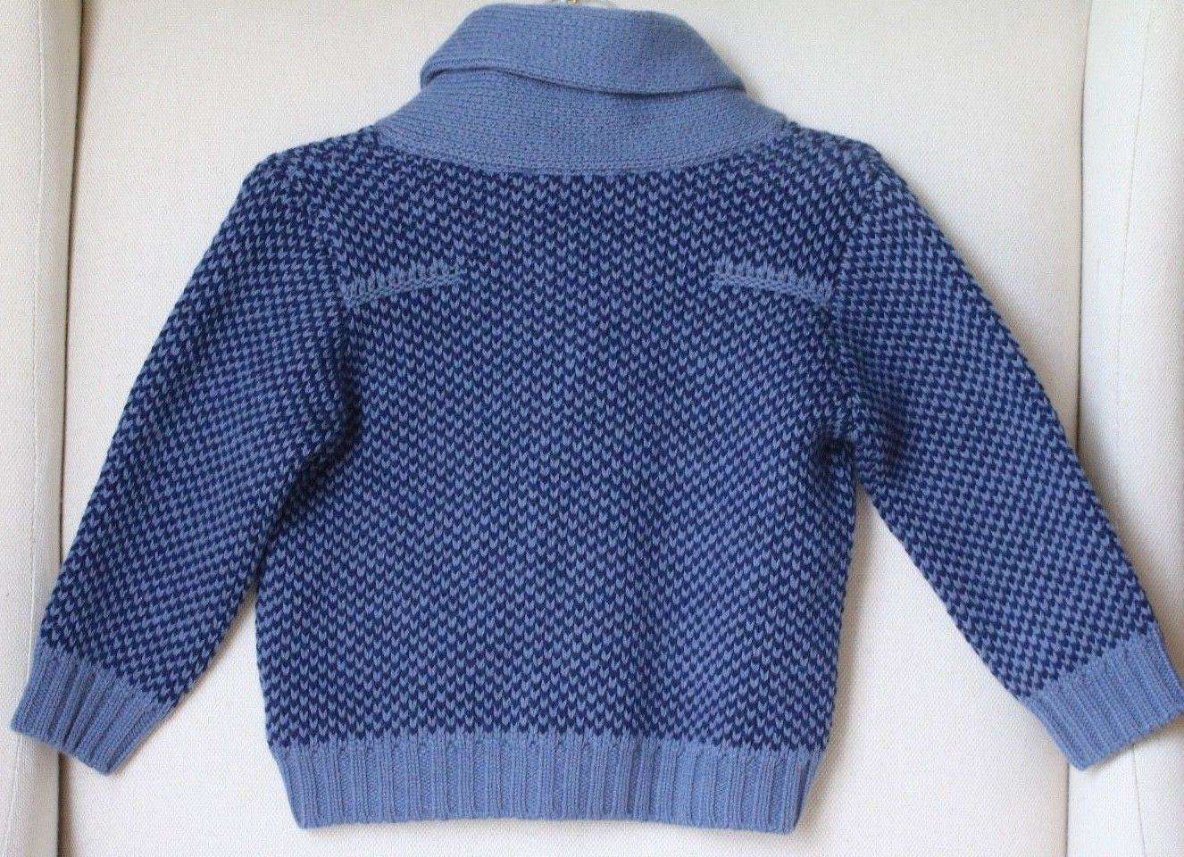 BABY DIOR BOYS BLUE CASHMERE WOOL BLEND KNIT CARDIGAN 18 MONTHS - Image 2