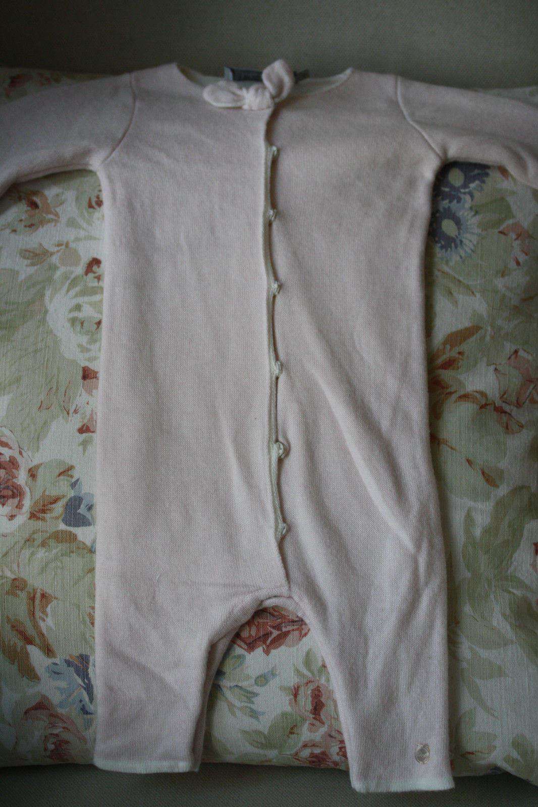 BABY DIOR DUSTY PINK KNIT CASHMERE SILK BLEND BABYGROW 3 MONTHS - Image 2