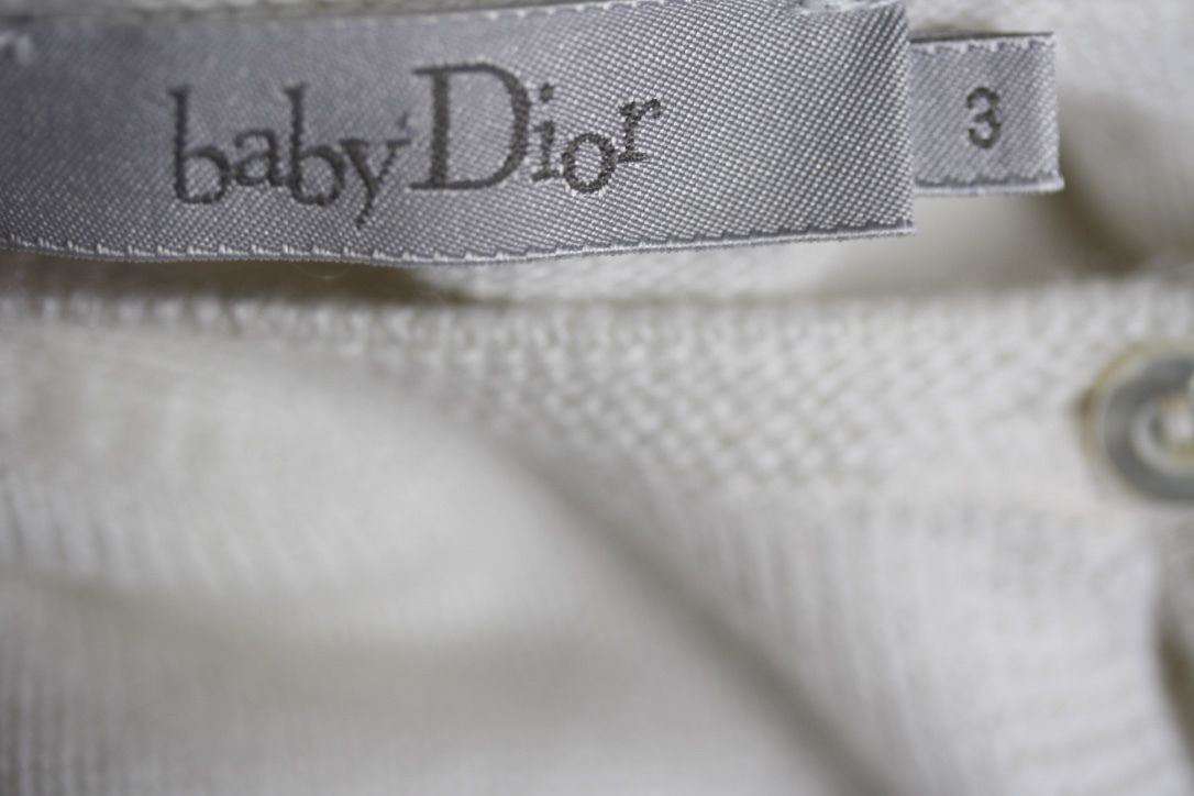 BABY DIOR IVORY WHITE KNIT CARDIGAN 3 MONTHS - Image 4
