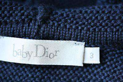 BABY DIOR NAVY WOOL HOODED JUMPER 3 MONTHS - Image 4