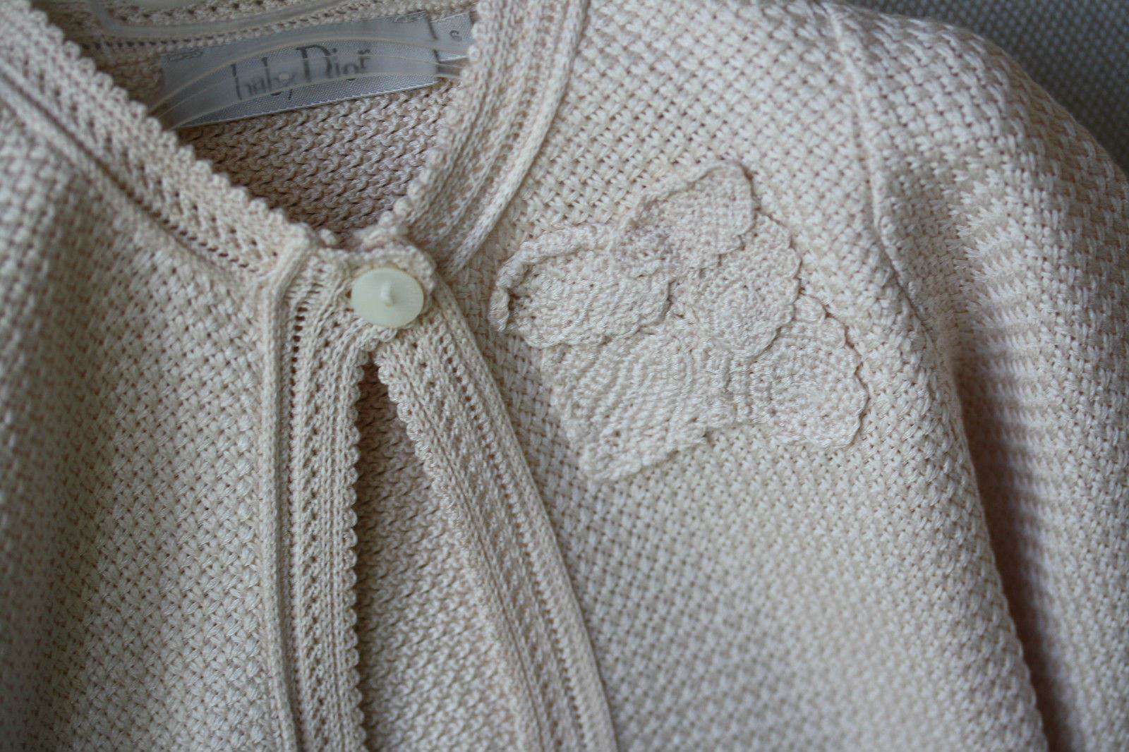 BABY DIOR PEACH SILK BLEND CARDIGAN 6 MONTHS - Image 2