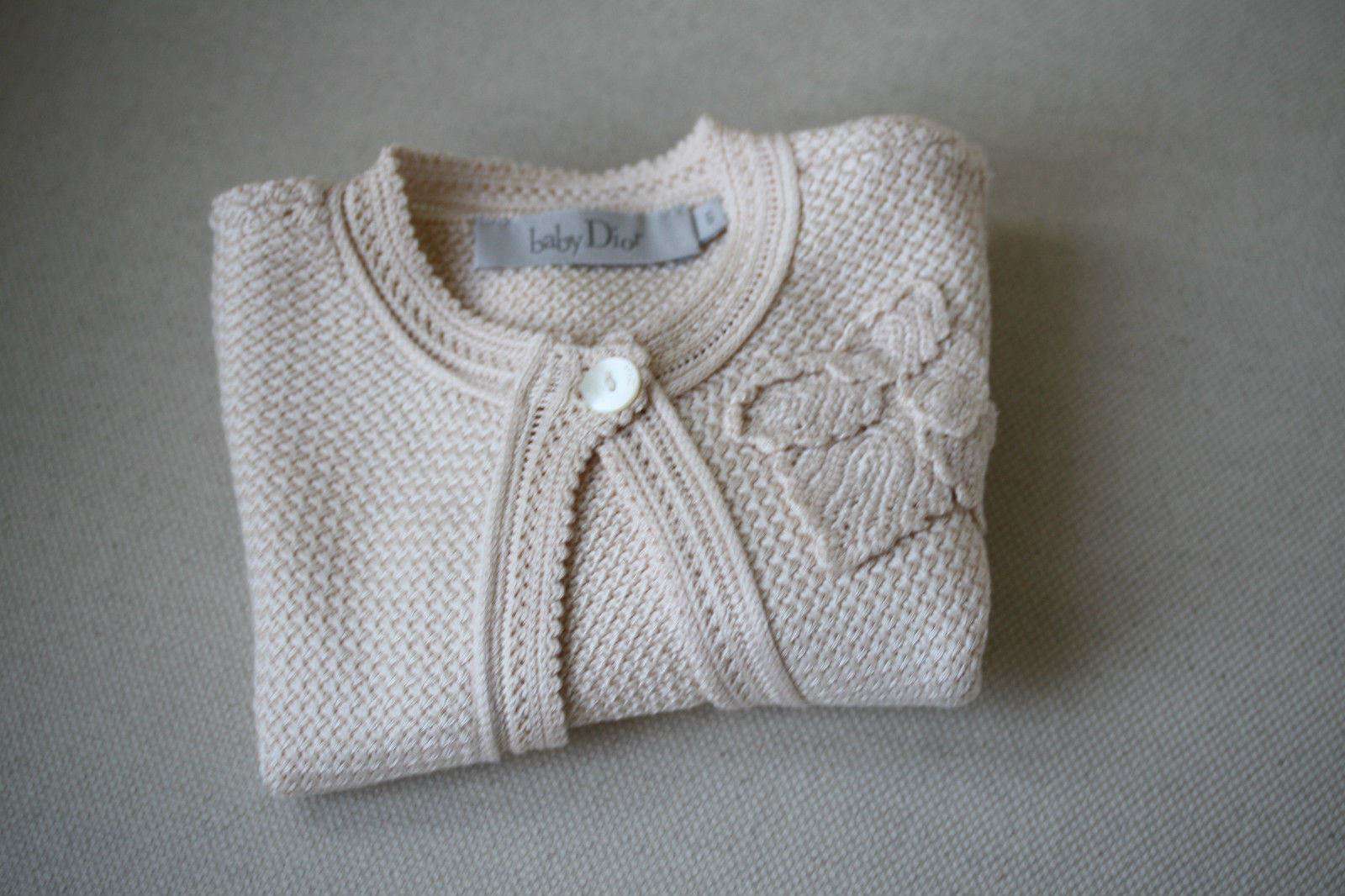 BABY DIOR PEACH SILK BLEND CARDIGAN 6 MONTHS - Image 4