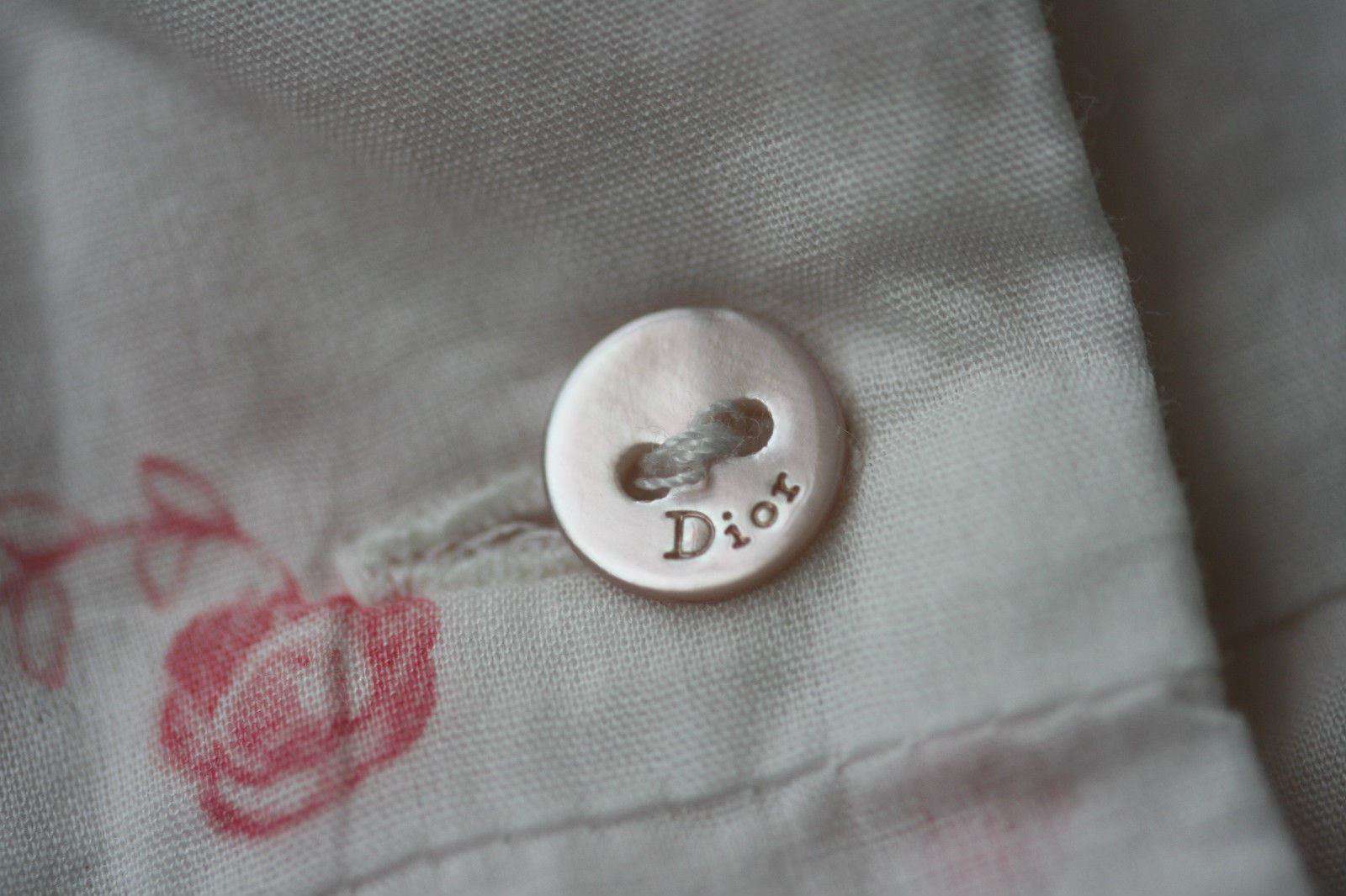 BABY DIOR PINK FLOWER WHITE COTTON DRESS 6 MONTHS - Image 2