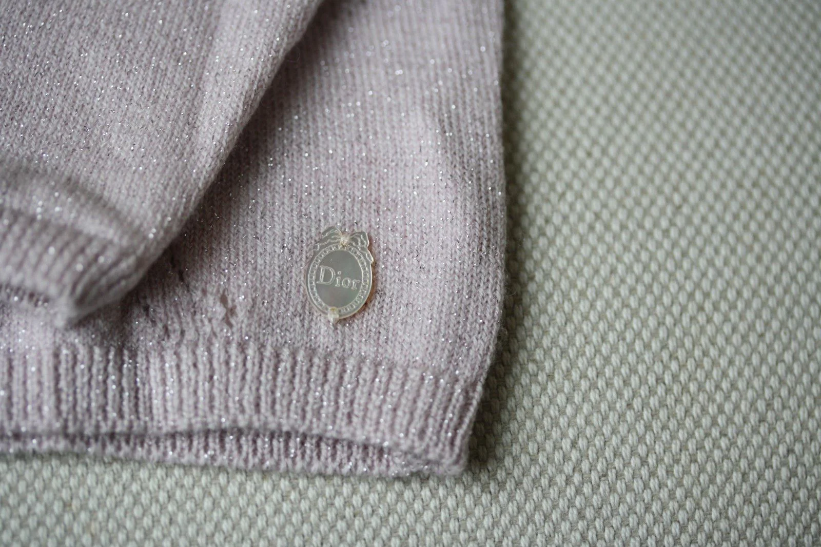 BABY DIOR PINK SPARKLE CARDIGAN AND BOTTOMS 6 MONTHS - Image 5