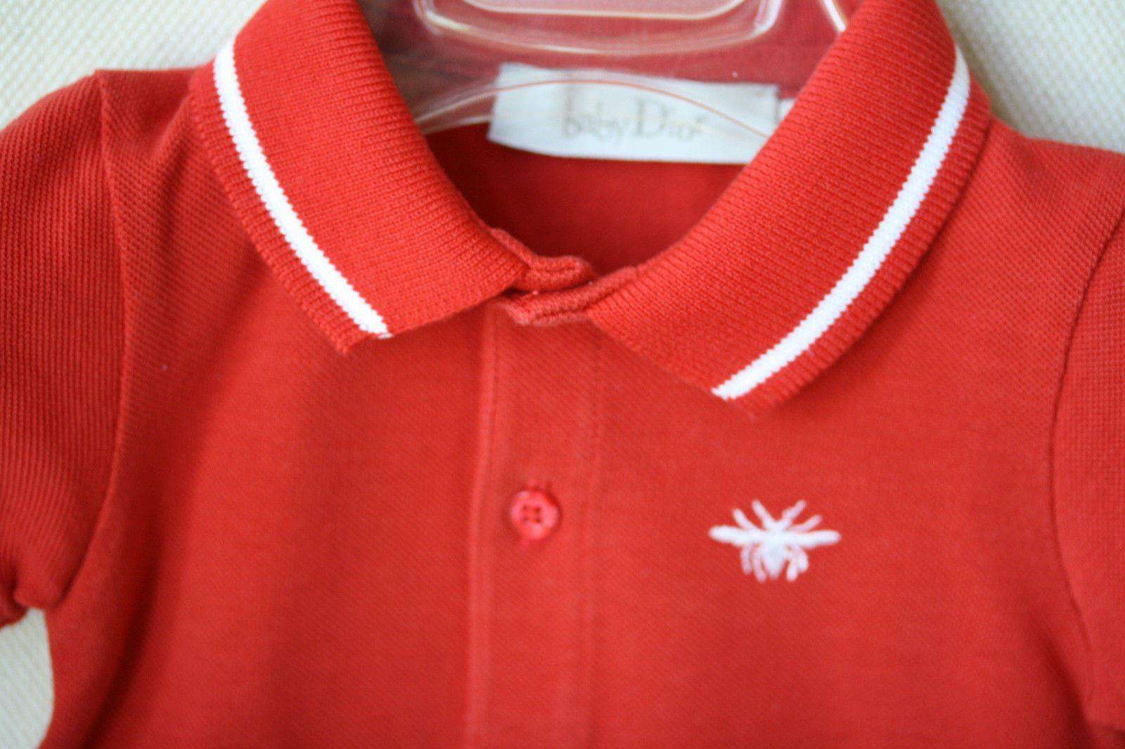 BABY DIOR RED POLO SHIRT 3 MONTHS - Image 4
