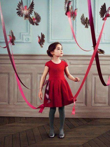BABY DIOR RED SILK AND COTTON KNIT DRESS 18 MONTHS - Image 2