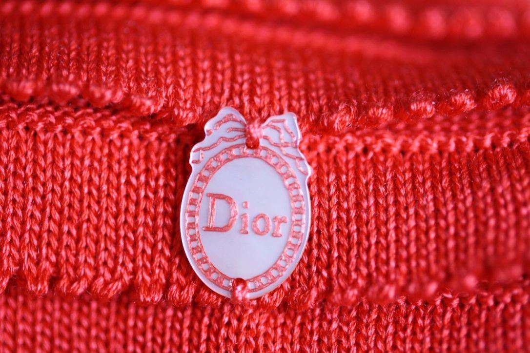 BABY DIOR RED SILK AND COTTON KNIT DRESS 18 MONTHS - Image 5