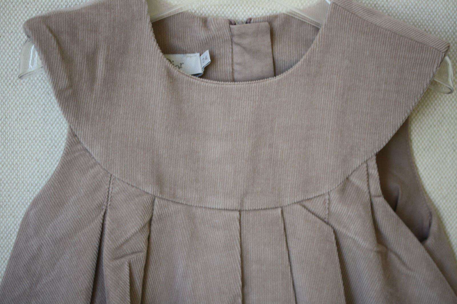BABY DIOR TAUPE CORDUROY DRESS WITH BLOOMERS 24 MONTHS - Image 3