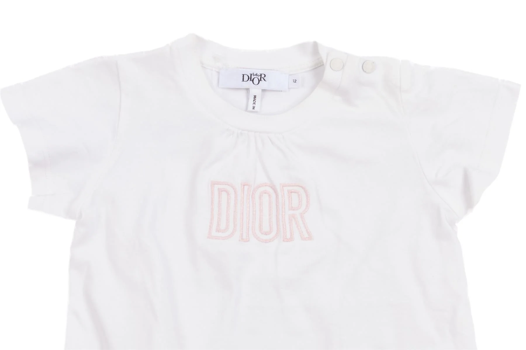 BABY DIOR WHITE BABY GIRLS T-SHIRT 12 MONTHS - Image 3