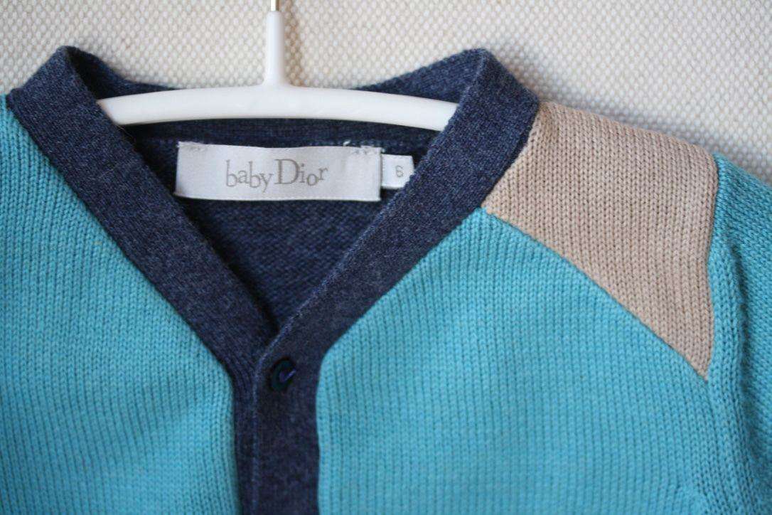 BABY DIOR WOOL AND CASHMERE TRICOT KNIT CARDIGAN 6 MONTHS - Image 2