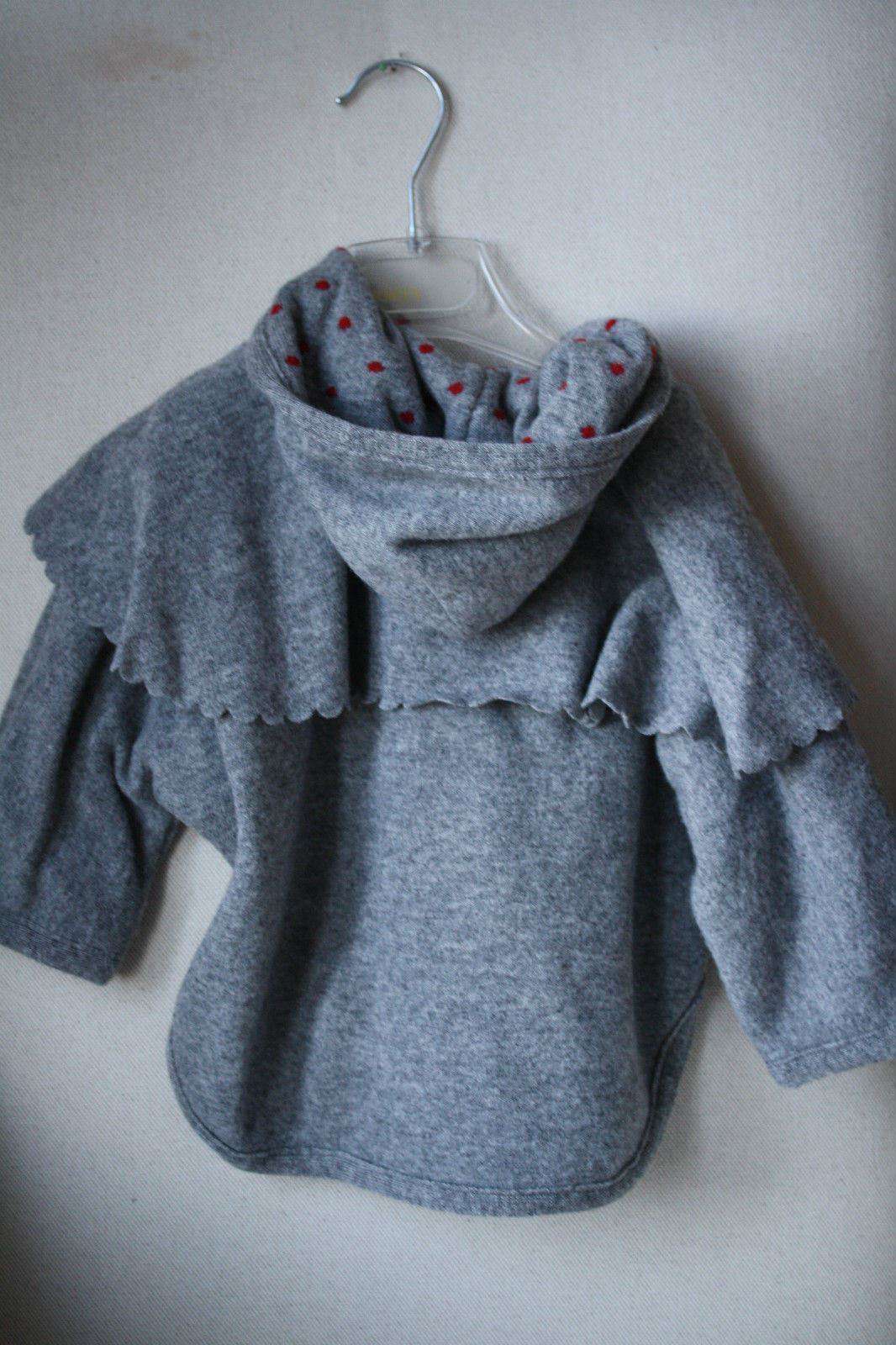 BABY GRAZIELLA GREY MERINO WOOL PONCHO COAT 2 YEARS - Image 3