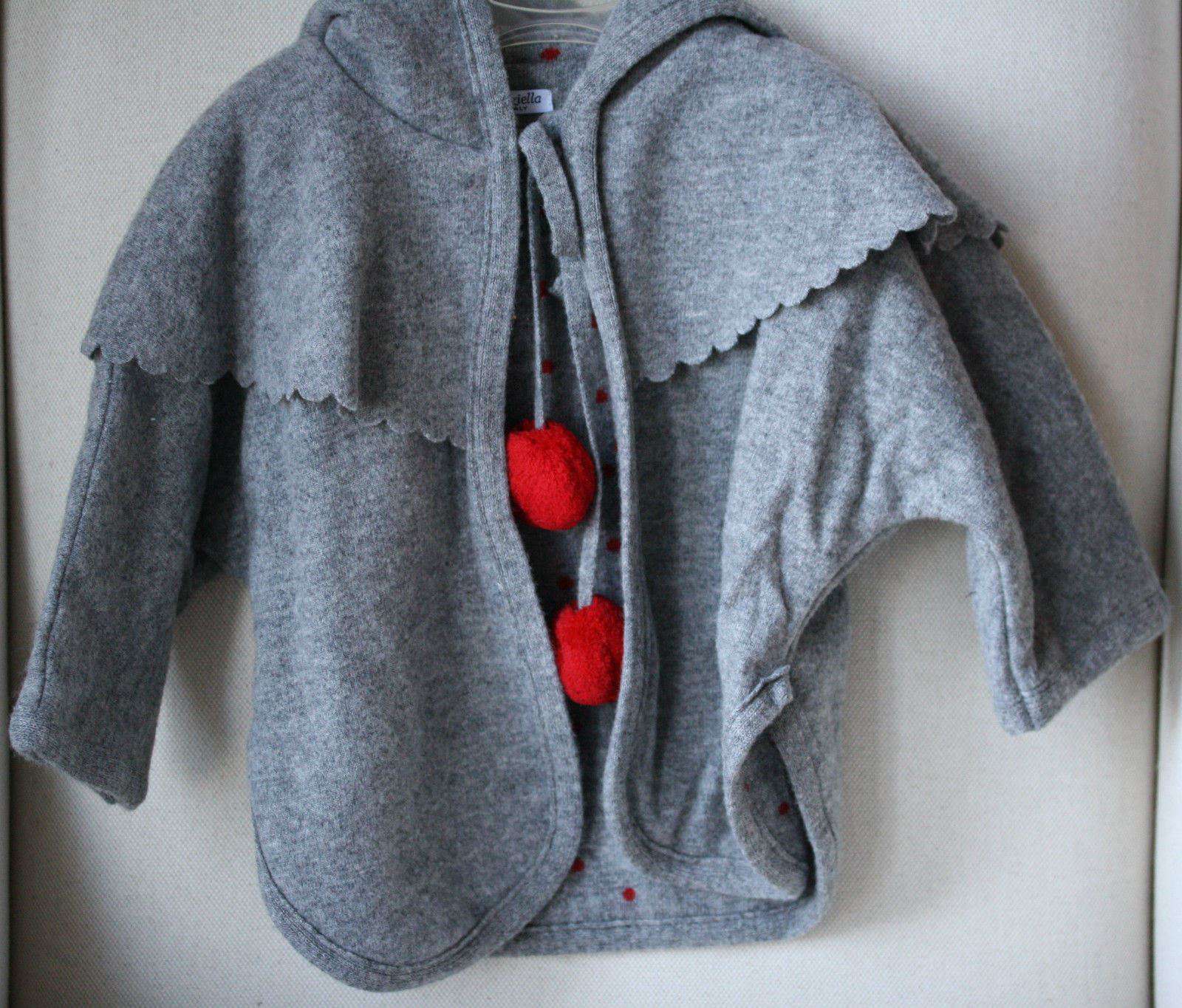 BABY GRAZIELLA GREY MERINO WOOL PONCHO COAT 2 YEARS - Image 4