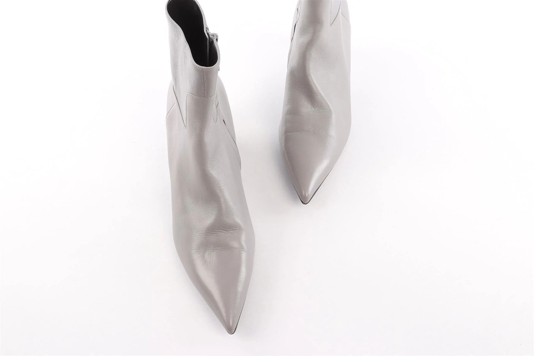 BALCENCIAGA GREY LEATHER ANKLE BOOTS EU 40 UK 7 US 10 - Image 4