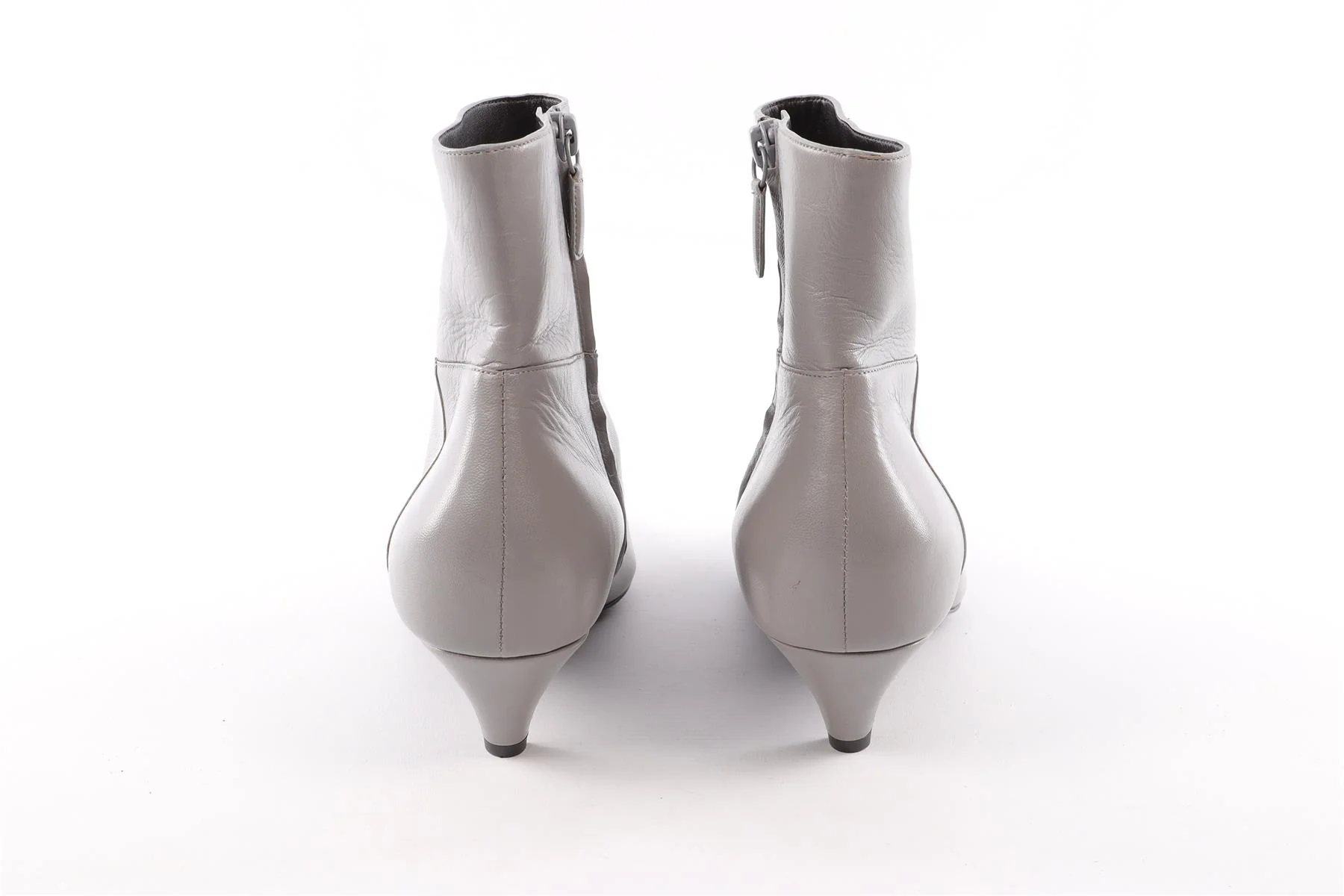 BALCENCIAGA GREY LEATHER ANKLE BOOTS EU 40 UK 7 US 10 - Image 5
