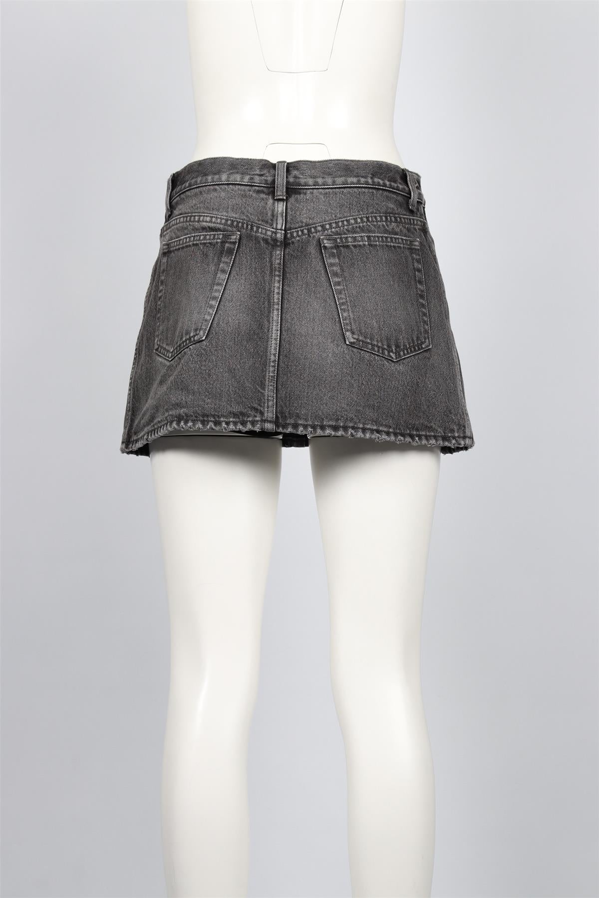BALENCIAGA BLACK DENIM MINI SKIRT FR 38 UK 10 - Image 4