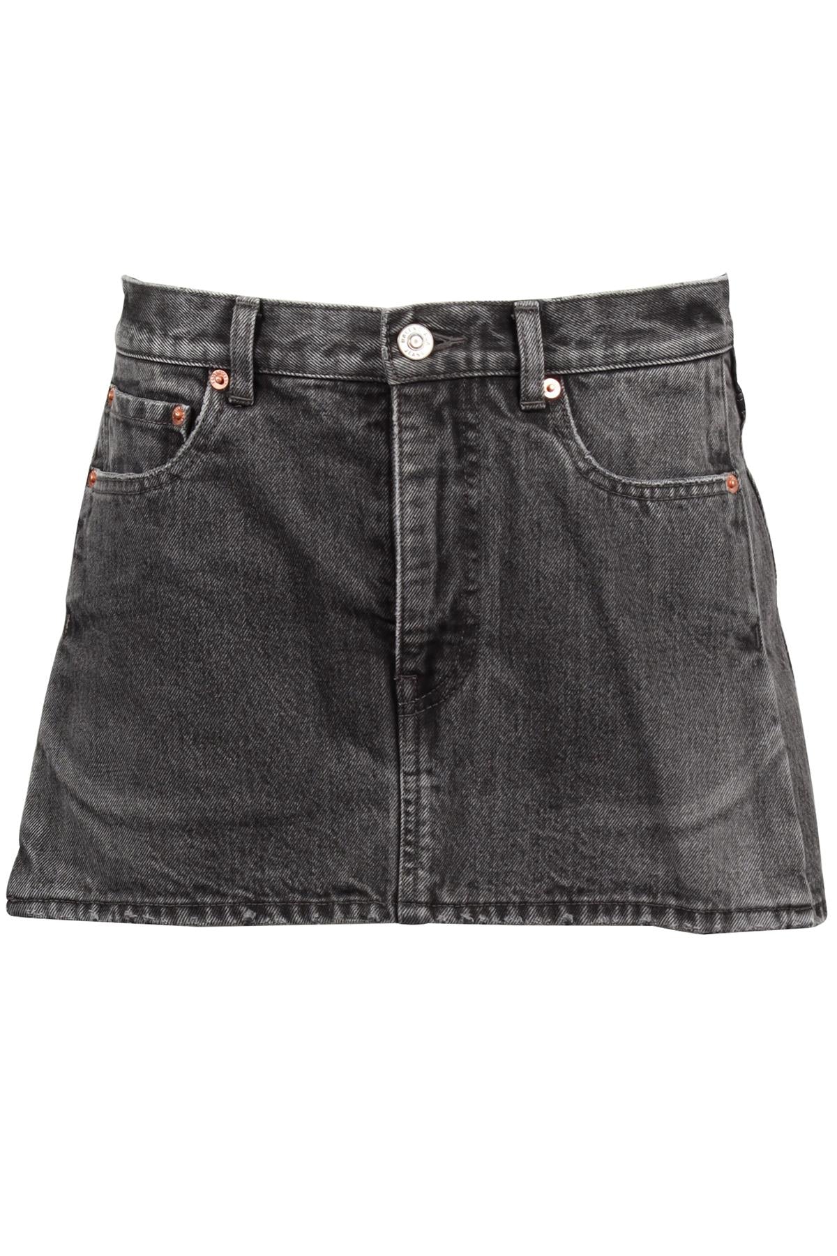 BALENCIAGA BLACK DENIM MINI SKIRT FR 38 UK 10 - Image 5