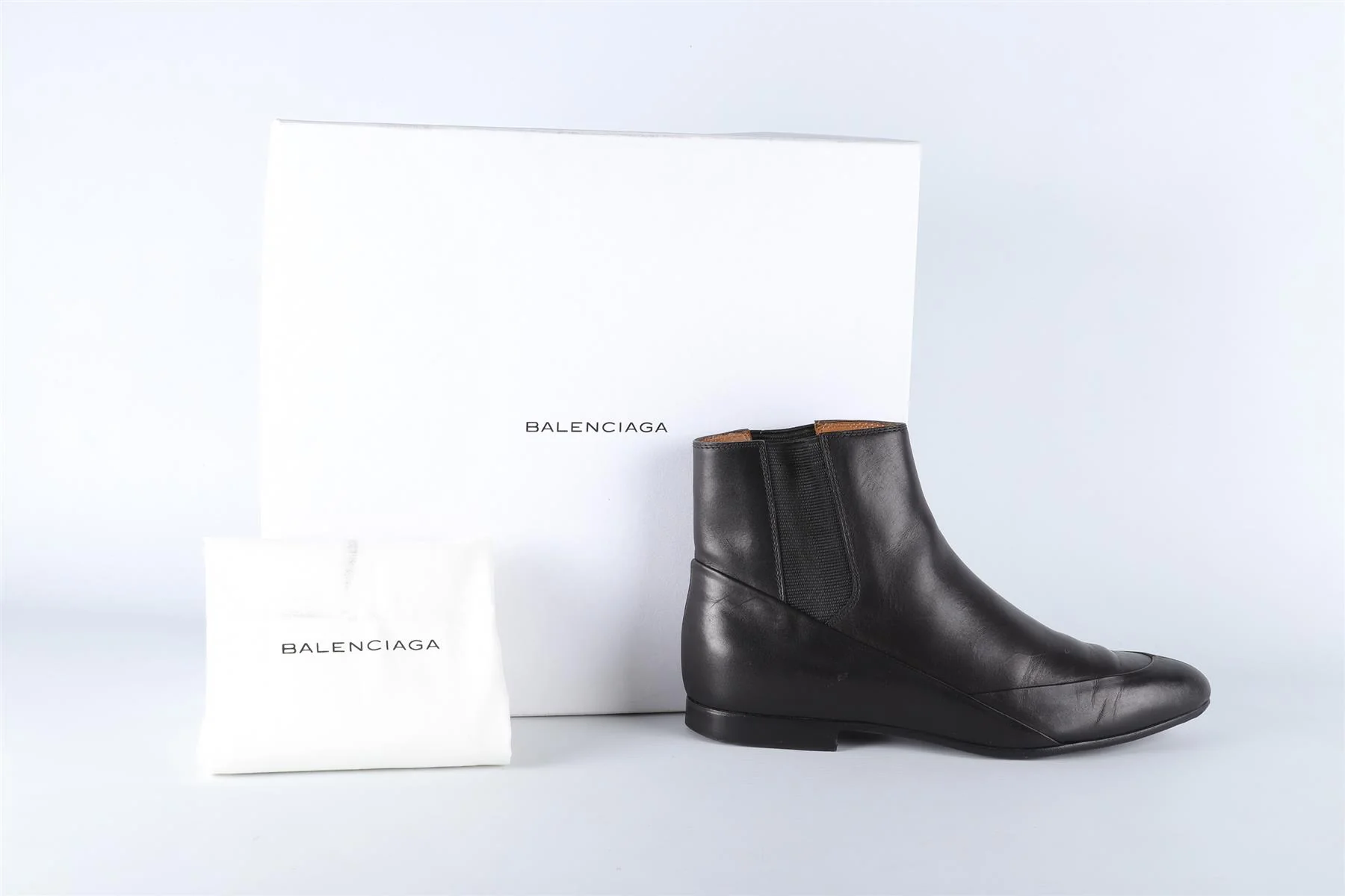 BALENCIAGA BLACK LEATHER ANKLE BOOTS EU 36.5 UK 3.5 US 6.5 - Image 7