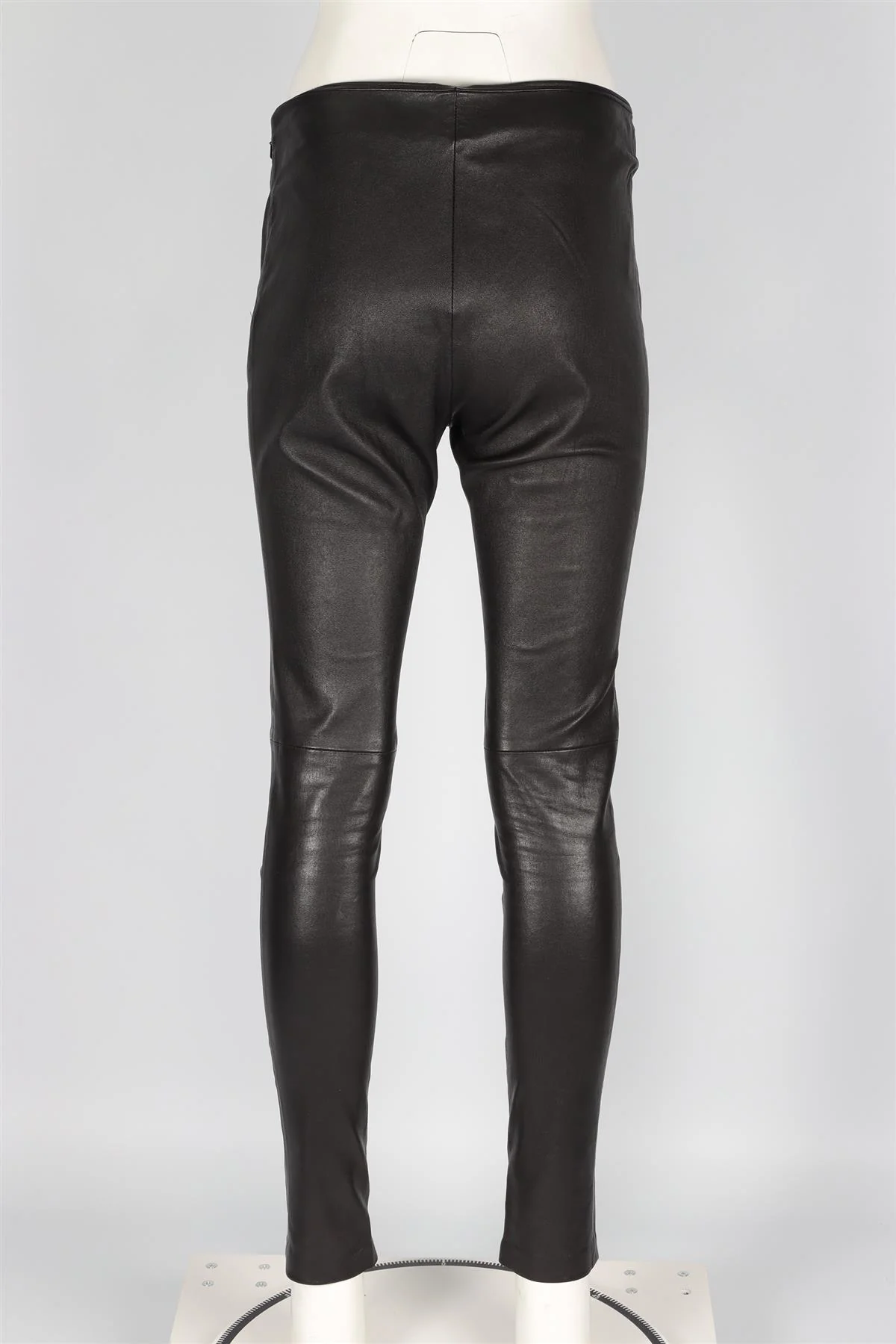 BALENCIAGA BLACK LEATHER SKINNY PANTS FR 42 UK 14 - Image 4