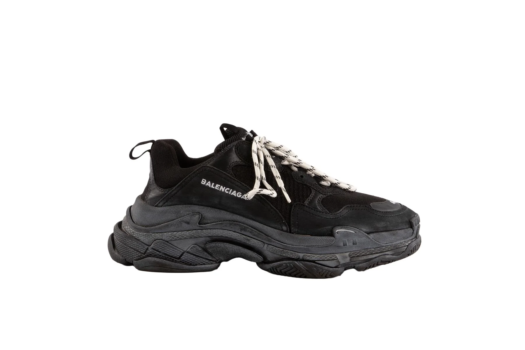 BALENCIAGA BLACK MEN'S TRIPLE S MESH SNEAKERS EU 44 - Image 2