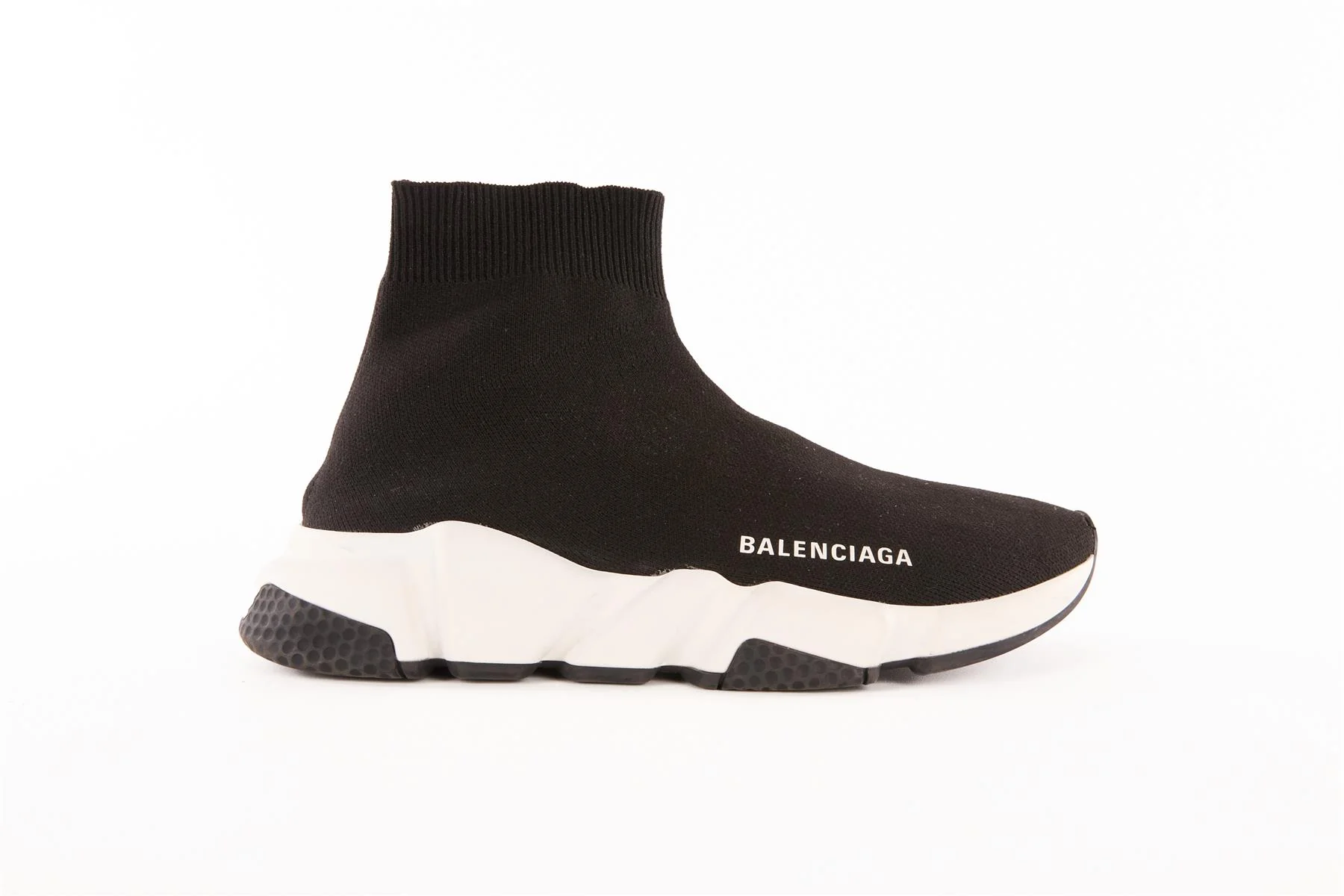 BALENCIAGA BLACK SPEED KNIT SNEAKERS EU 37 UK 4 US 7 - Image 2
