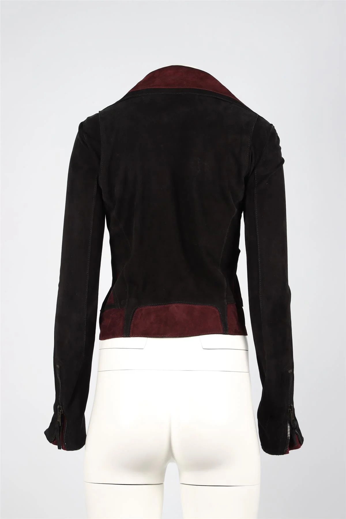 BALENCIAGA BLACK SUEDE JACKET FR 38 UK 10 - Image 4